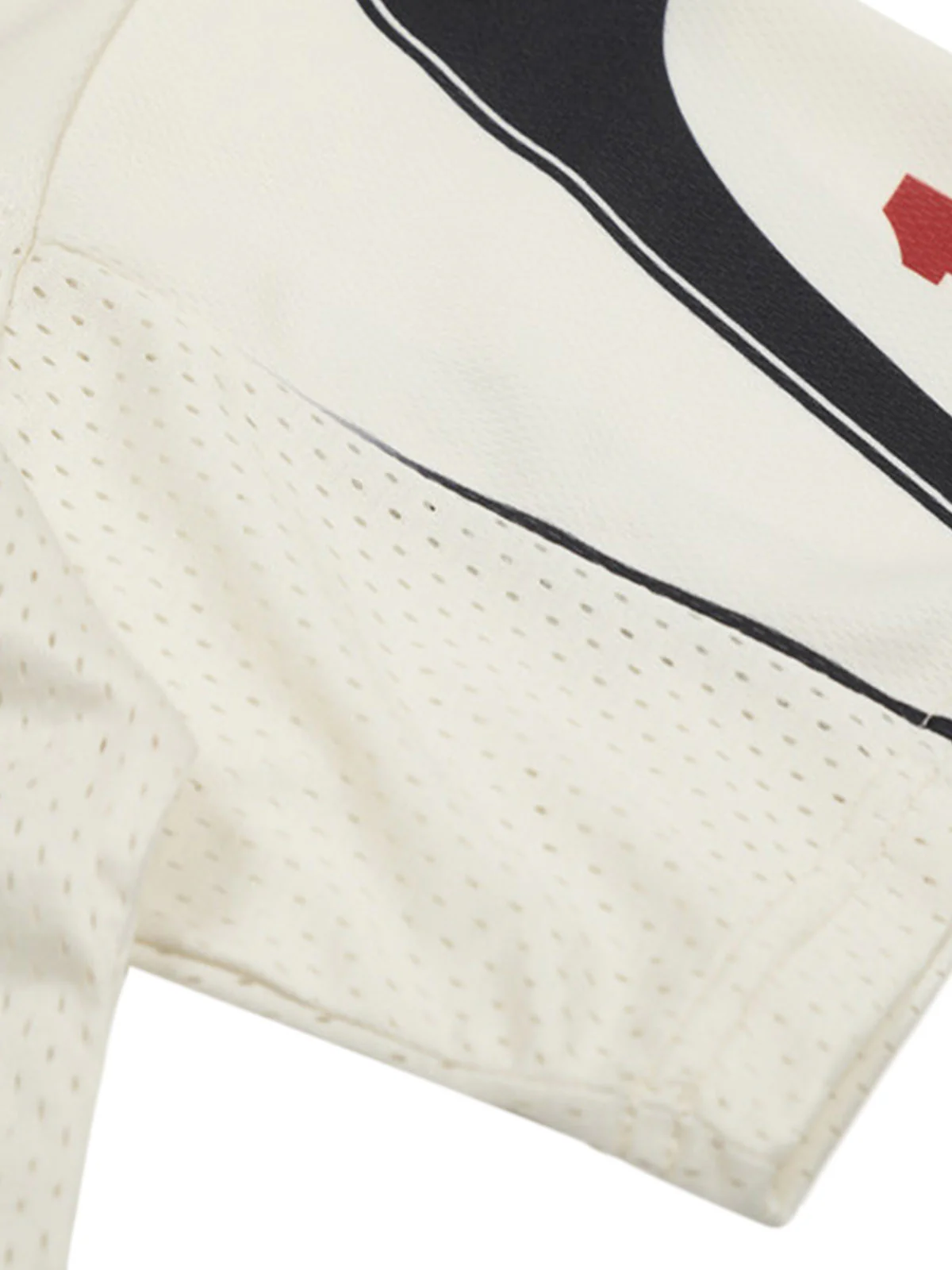 Patchwork Mesh letter Print Jersey T-Shirt