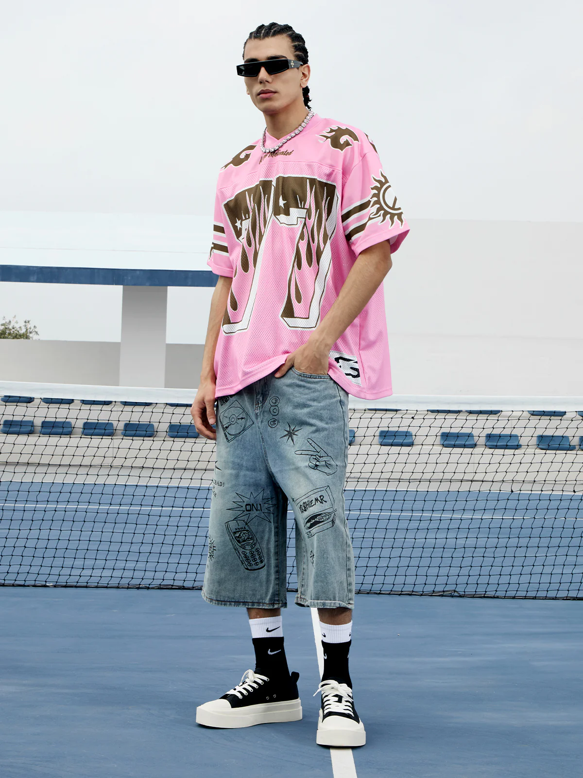 Retro Fun Graffiti Denim Jorts