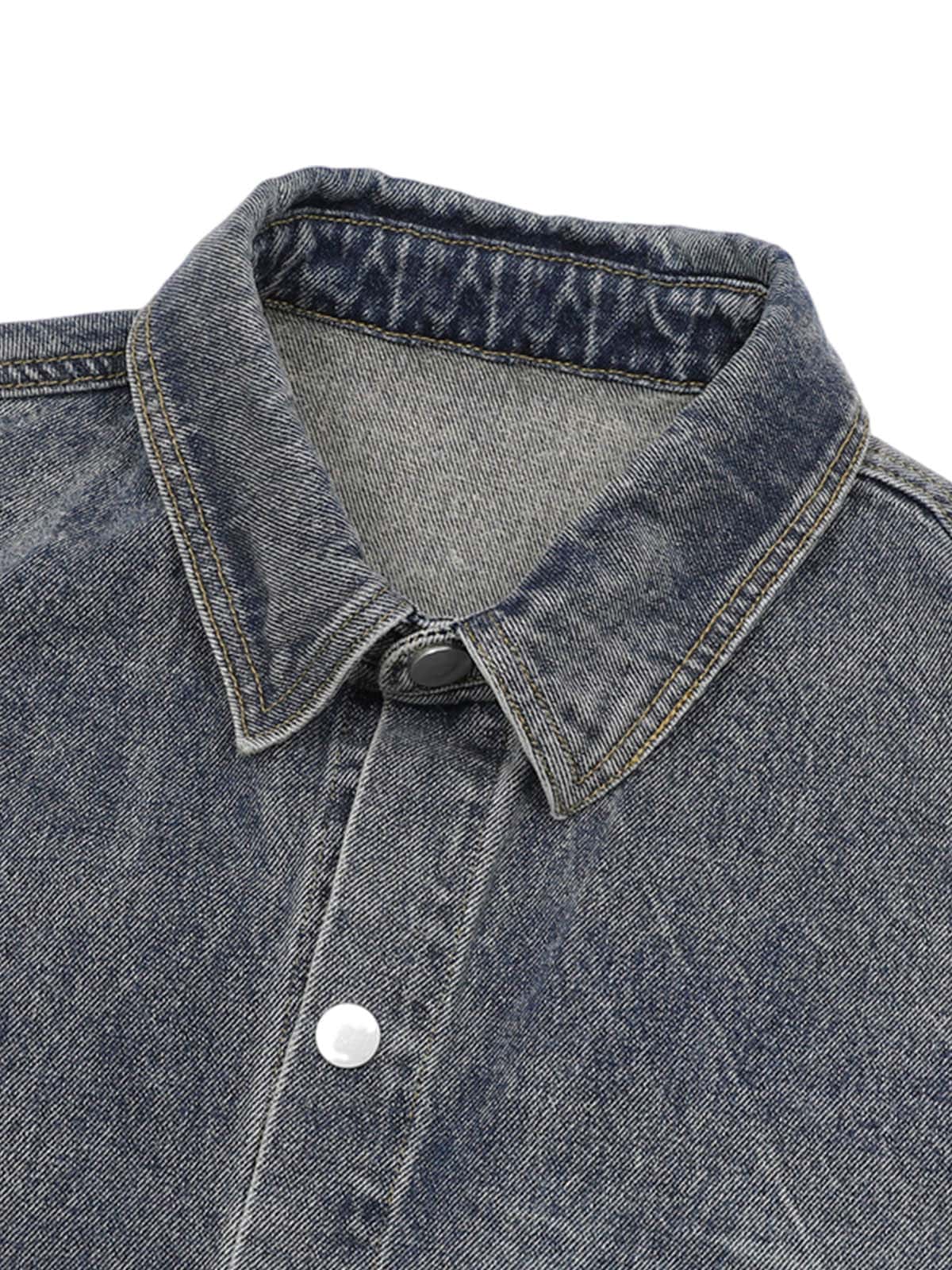 Thesupermade Patchwork Camouflage Ripped Shirt Jorts Denim Suit