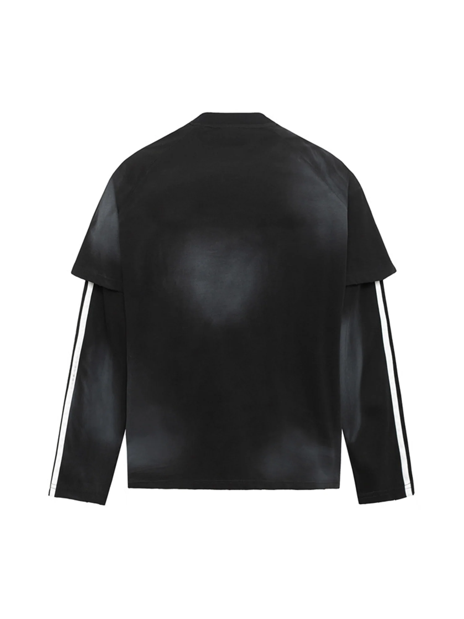 Thesupermade Distressed Printed Faux Two-piece Long-sleeved T-shirt - 2328