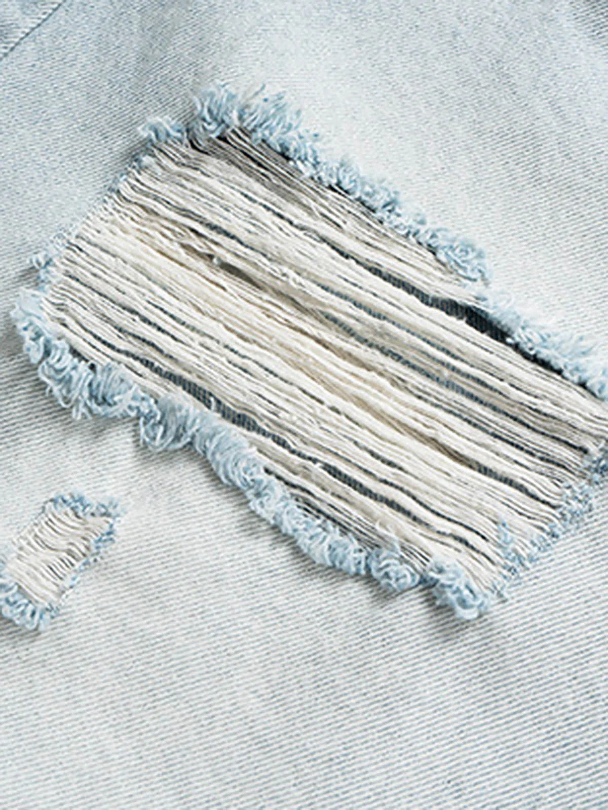 Washed Ripped Whisker Denim Jorts