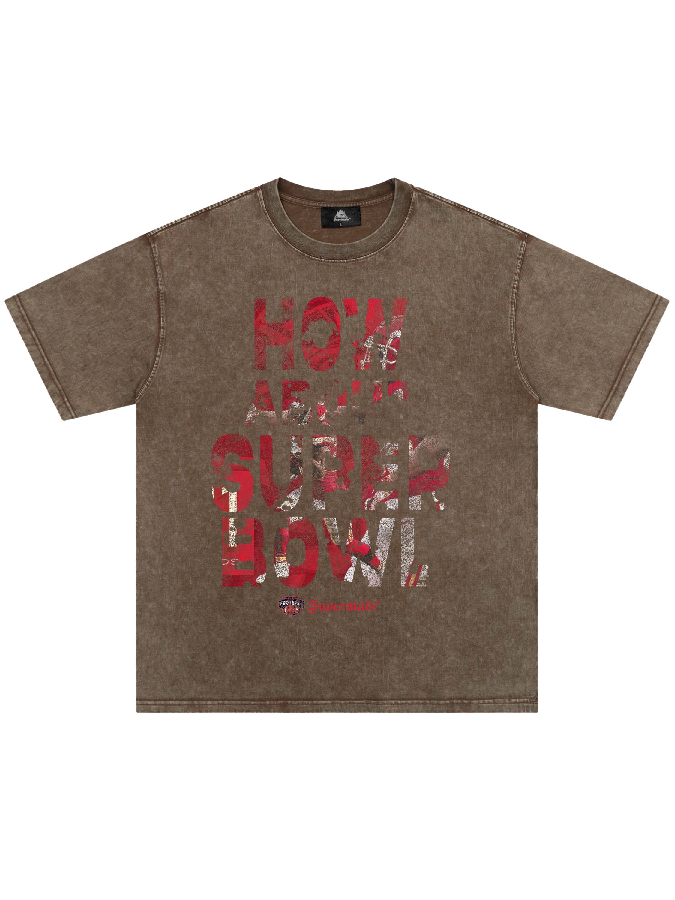 Original Distressed Letters Super Bowl Football Game T-shirt - 2308