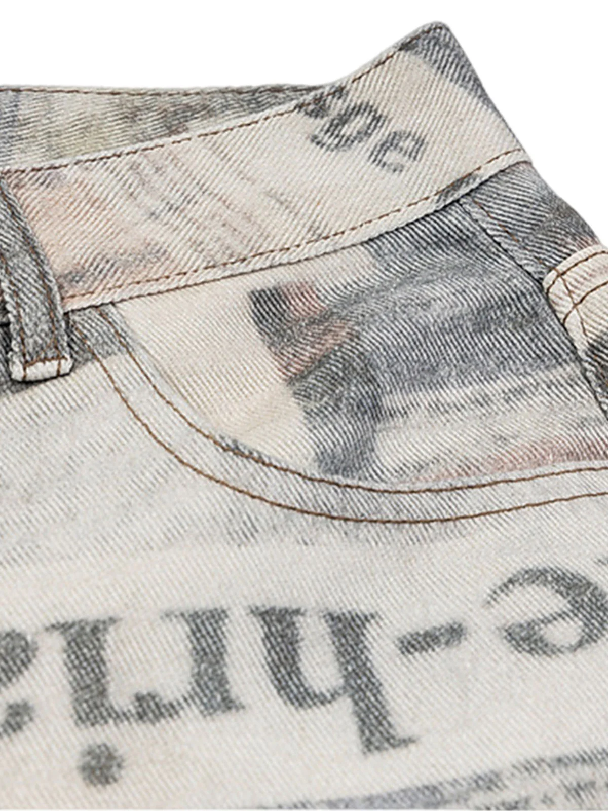 Graffiti Newspaper Baggy Jeans