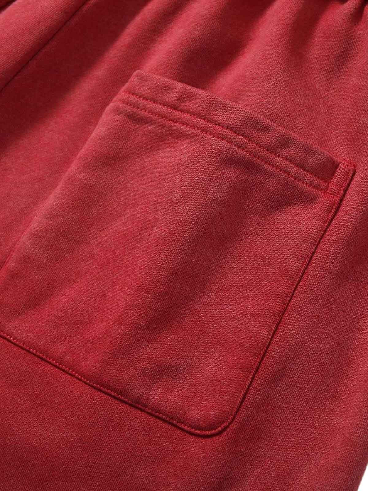 Distressed Ripped Red Culotte Jorts