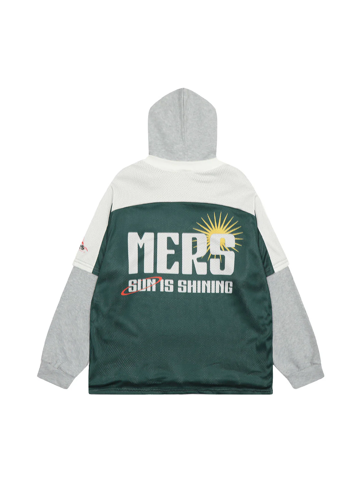 Thesupermade Faux Two-Piece Contrast Color Stitching Hoodie