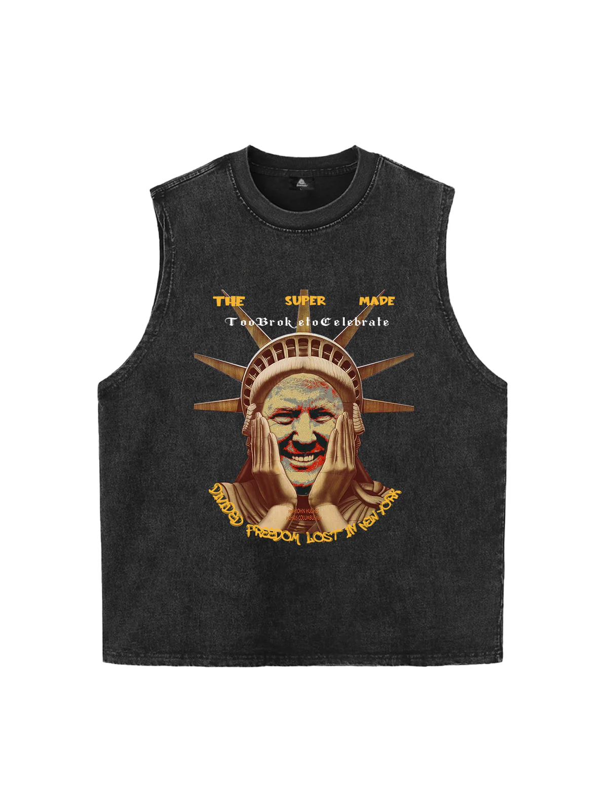 Original Fun Graffiti Print Vest Unique Graphic Tank Top