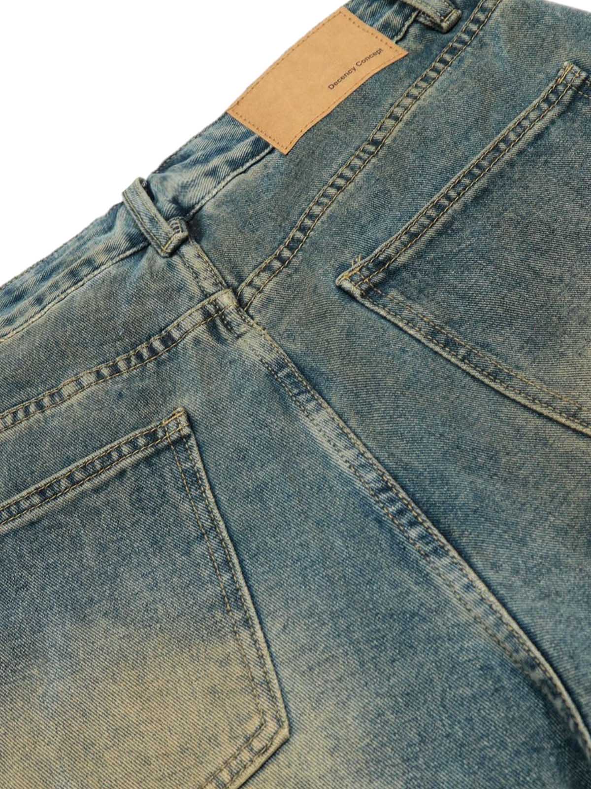 Distressed Camouflage Hem Denim Shorts