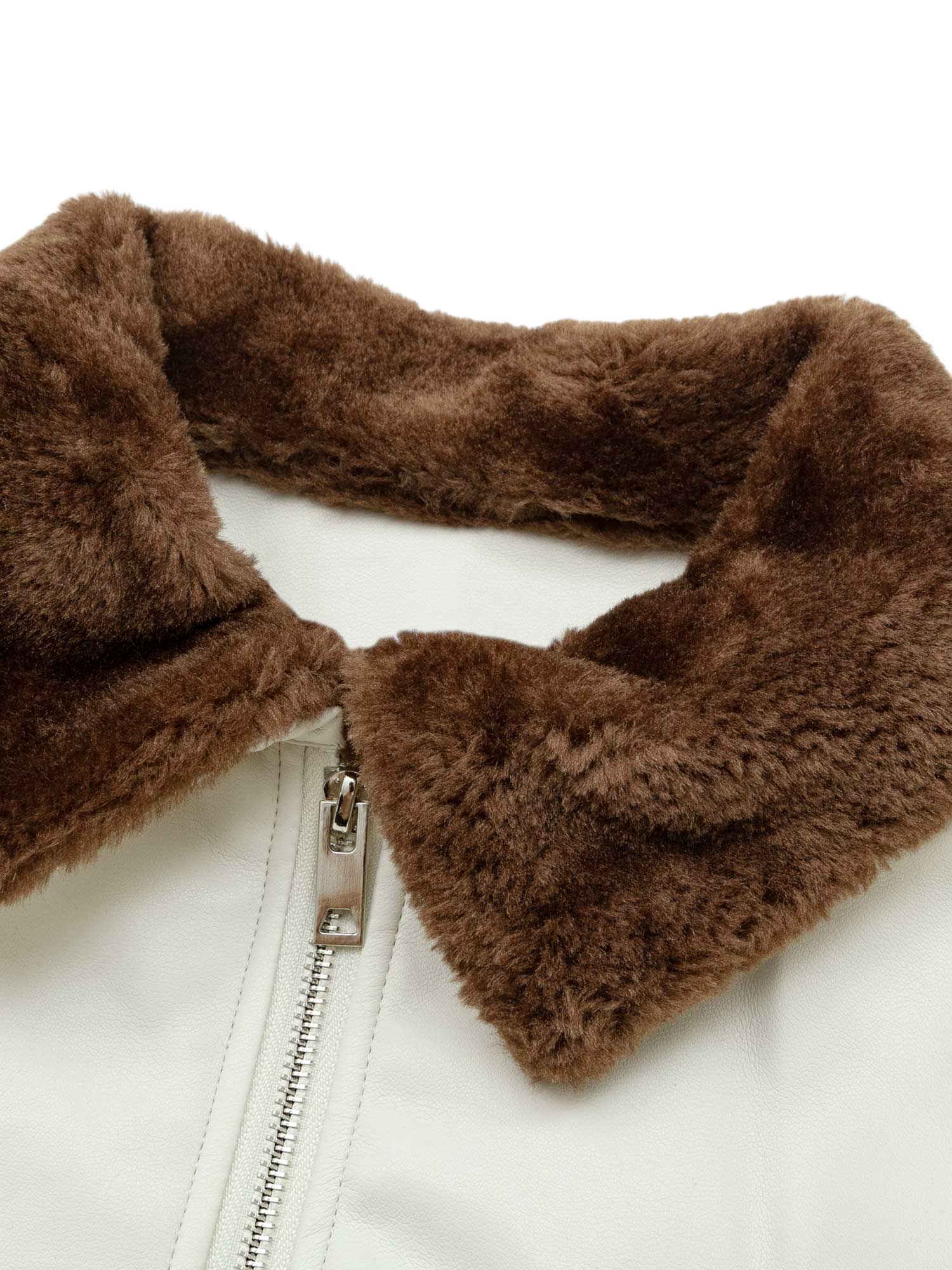 Thesupermade Embroidered Fur Collar PU leather Quilted Jacket - 2272