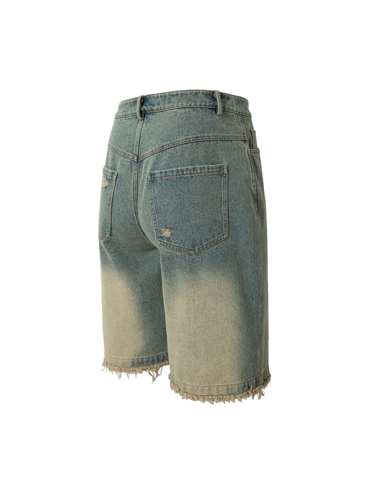 Gradient Washed Raw Edge Jorts
