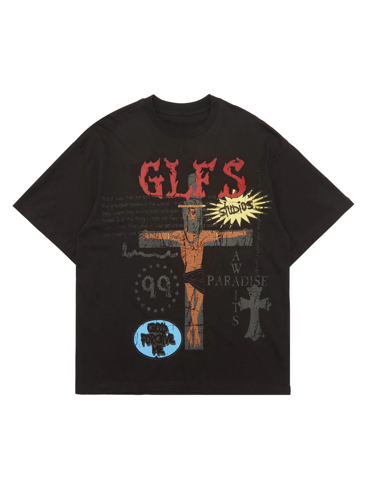 Thesupermade Funny Jesus Graffiti Street Rap T-shirt