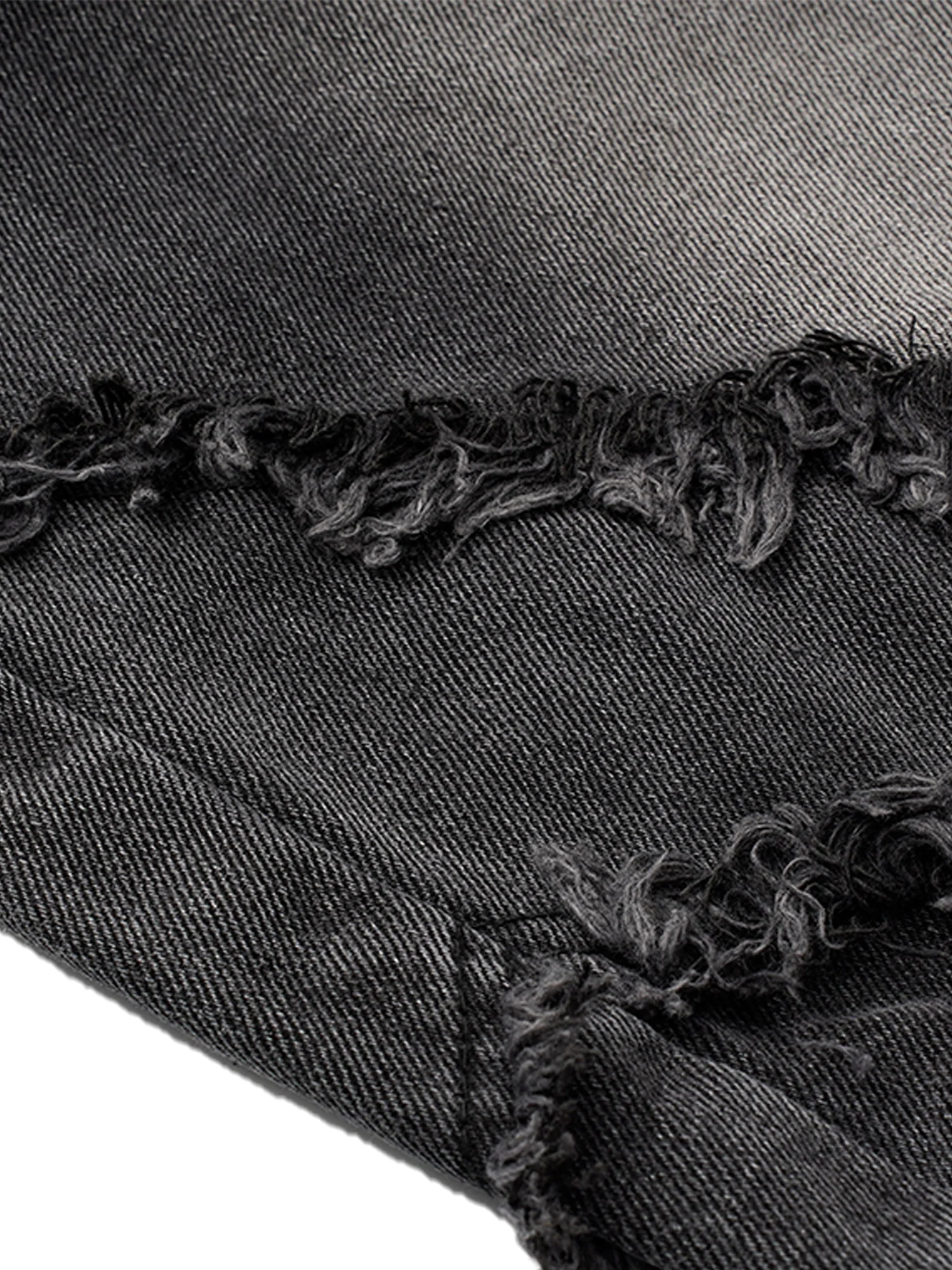 Washed Distressed Raw Edge Barrel Jeans - 2402