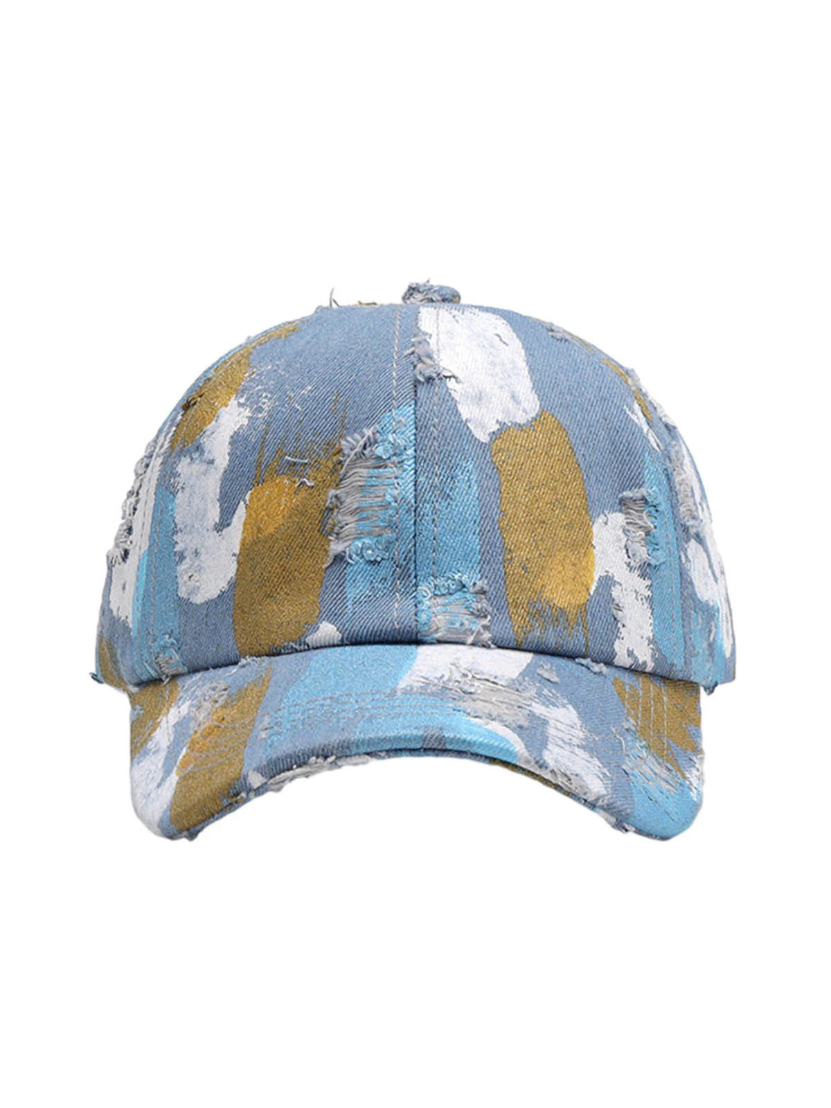 Distressed Abstract Print Baseball Cap
