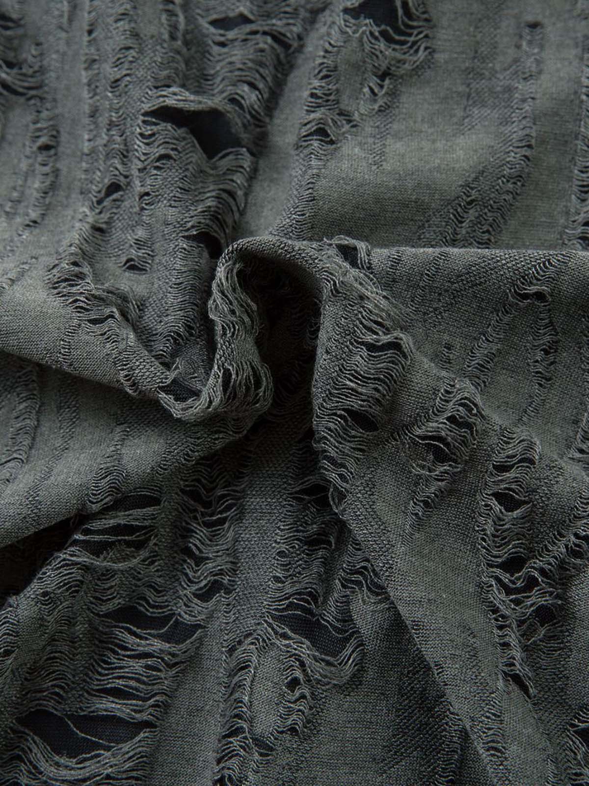 Distressed Ripped Short Sleeve Shirt