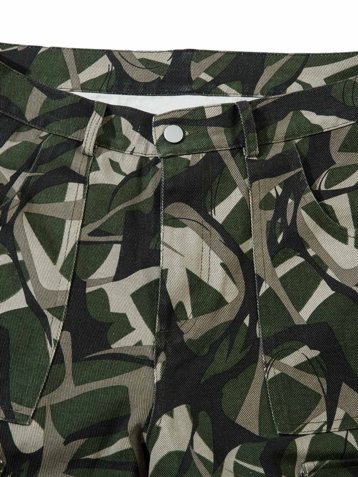 Thesupermade Camouflage Faux Two-piece Hooded Fleece Jacket Tracksuit - 2331