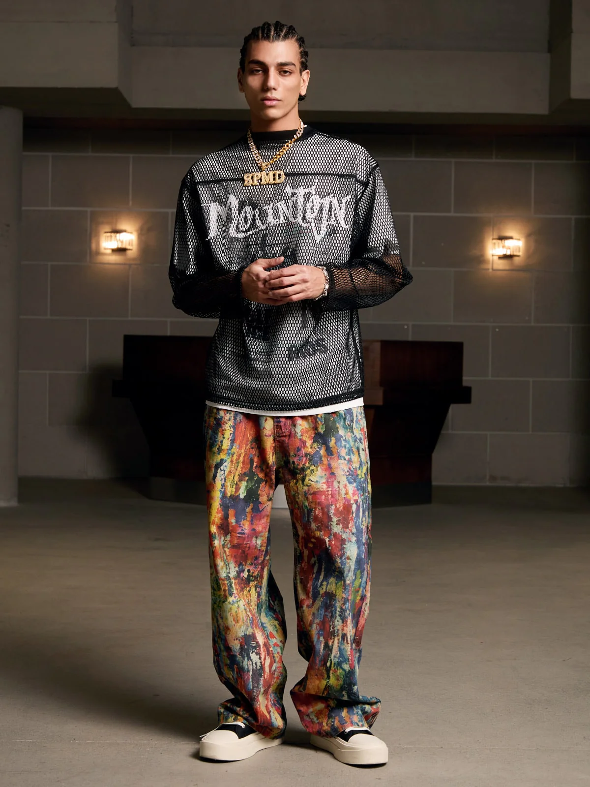 Street Oil Painting Color Straight Jeans - 2348