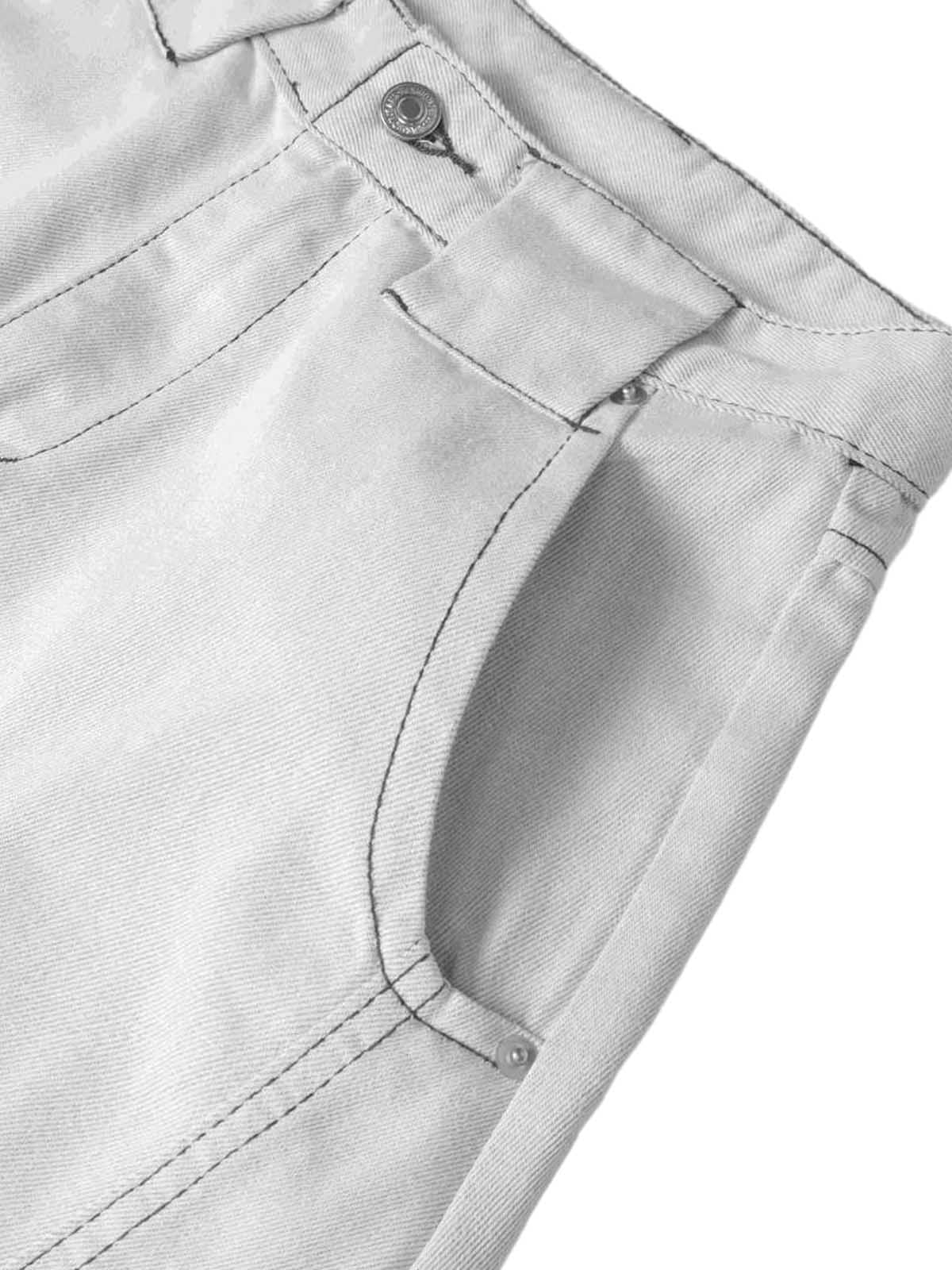 Deconstructed Split Contrast Stitching Scimitar Jorts