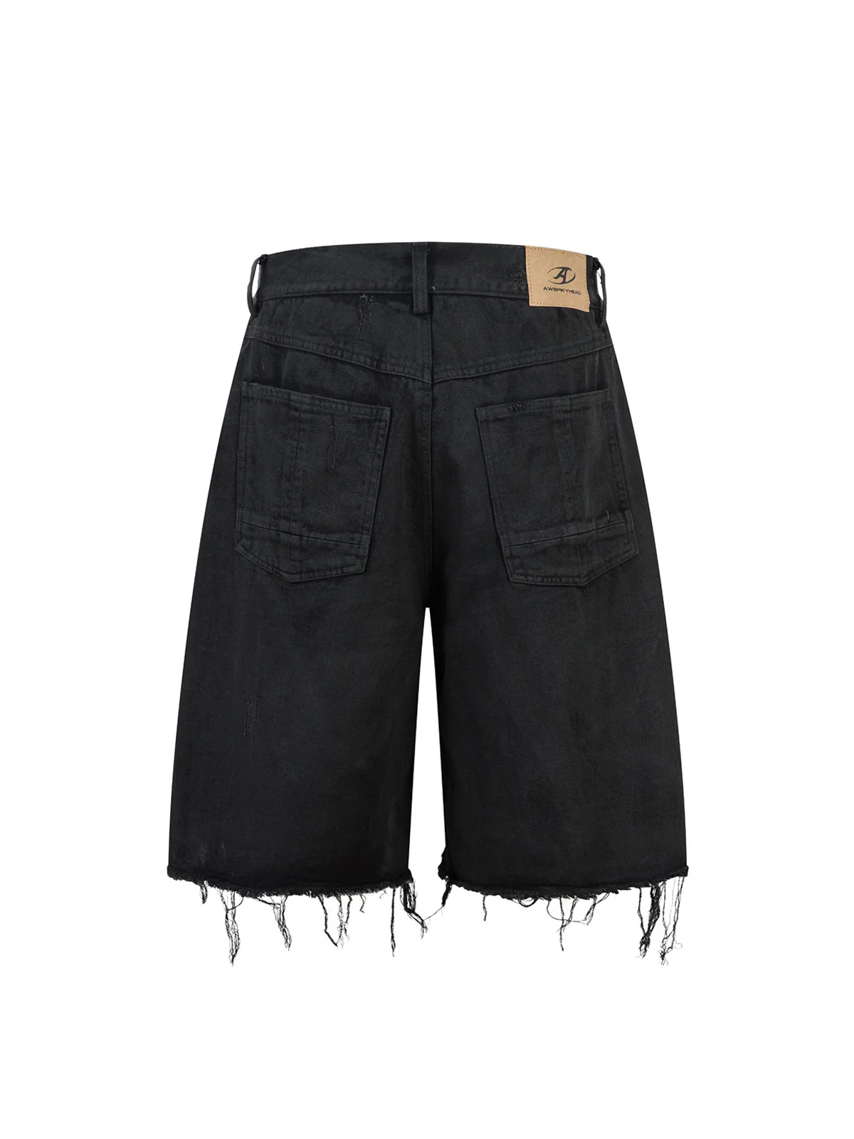 Distressed Ripped Black Denim Shorts