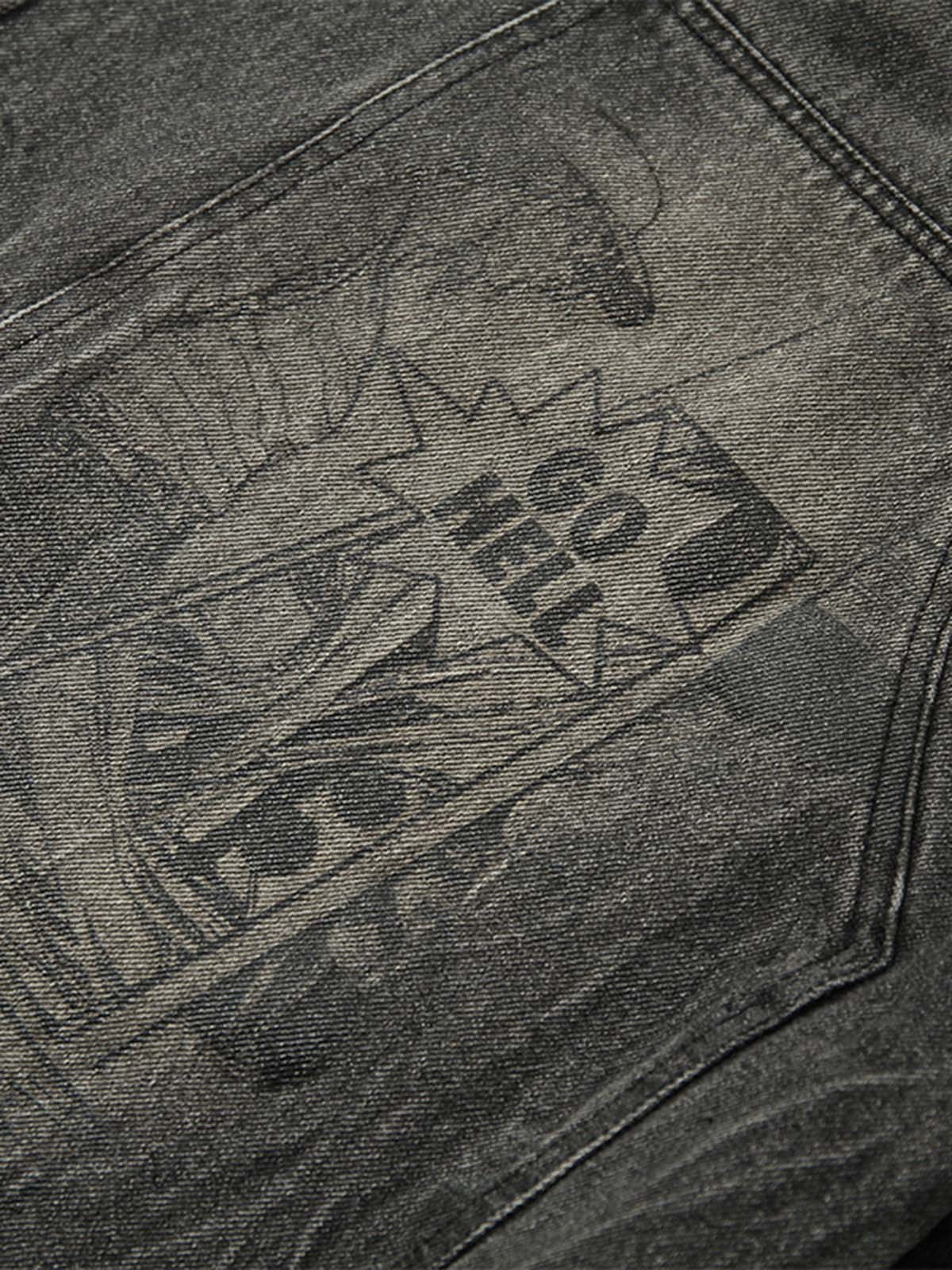 Retro Cartoon Graffiti Washed Ripped Tassel Jorts