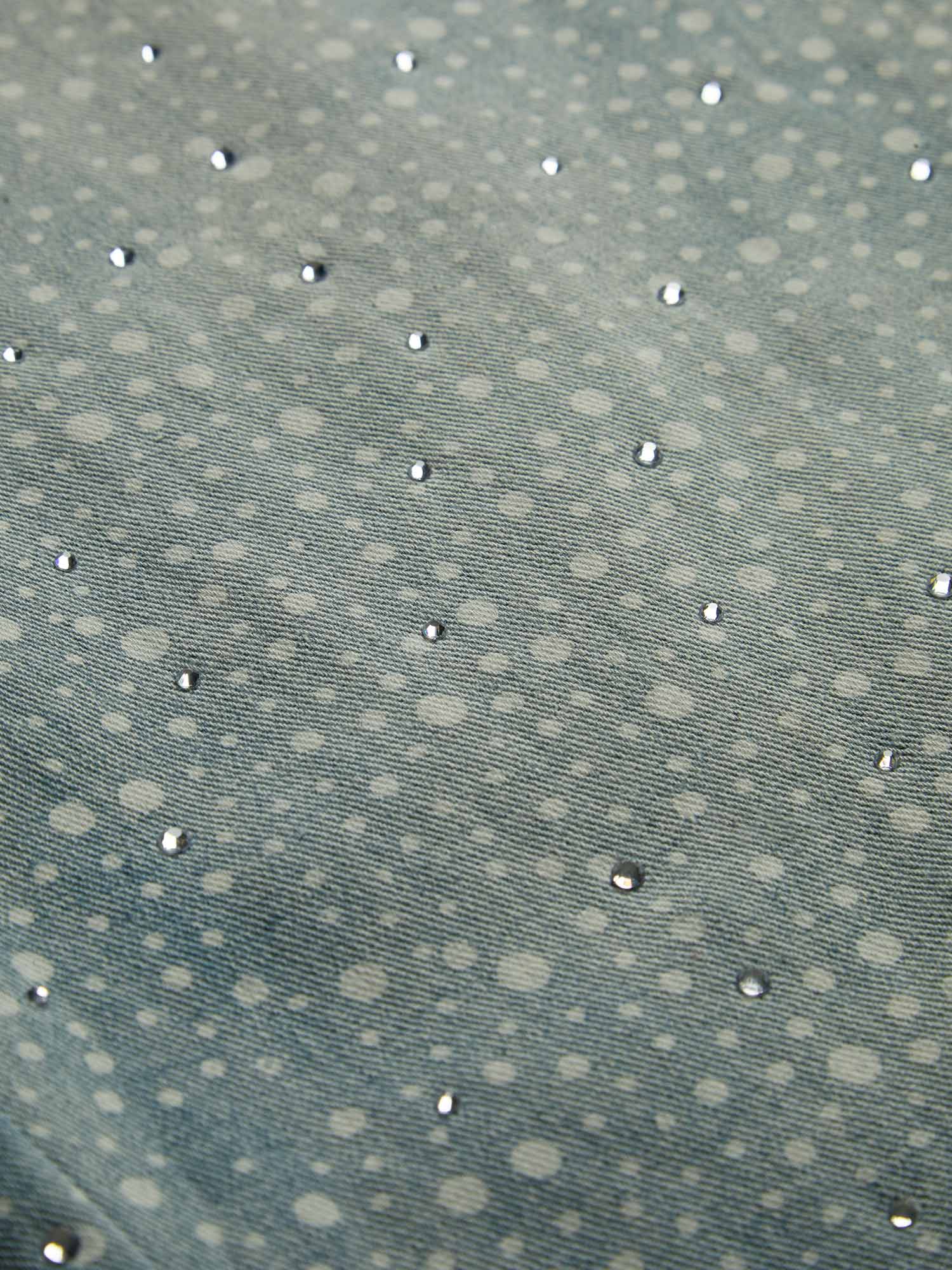 Thesupermade Ink Splashed Hotfix Rhinestone Baggy Jeans - 2306