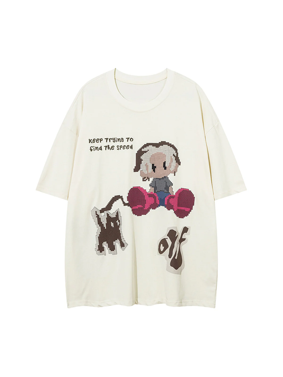 Pixel Art Cartoon Graphic T-Shirt