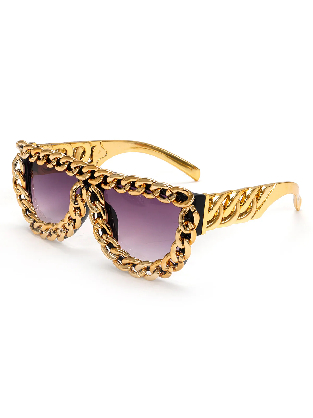 Street Square Frame Chain Sunglasses