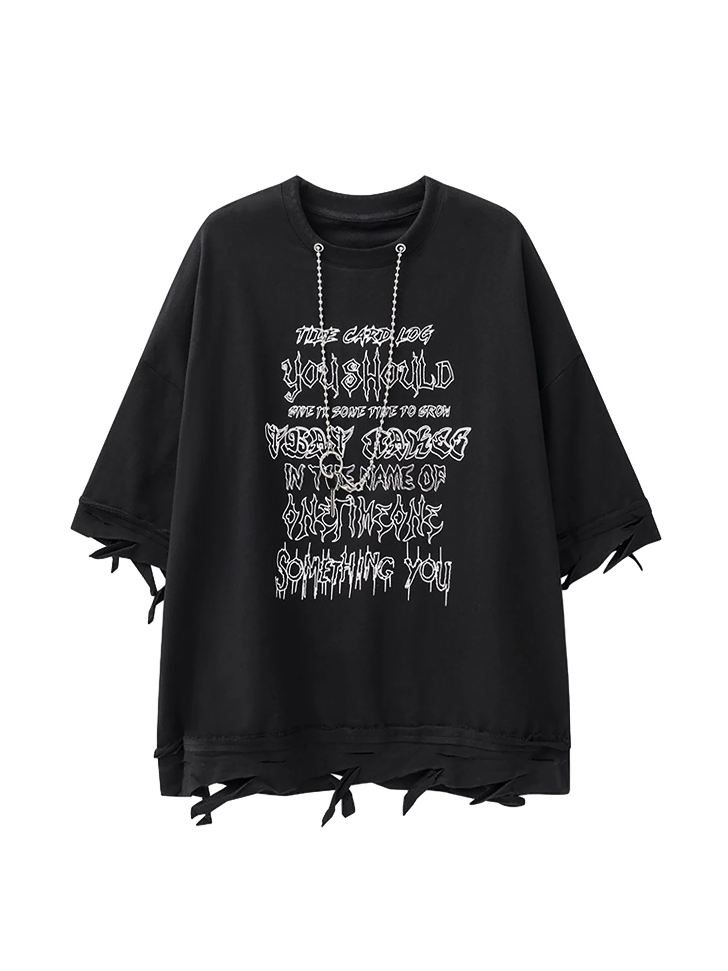 Thesupermade Chain Decorated Oversized T-Shirt - 2278