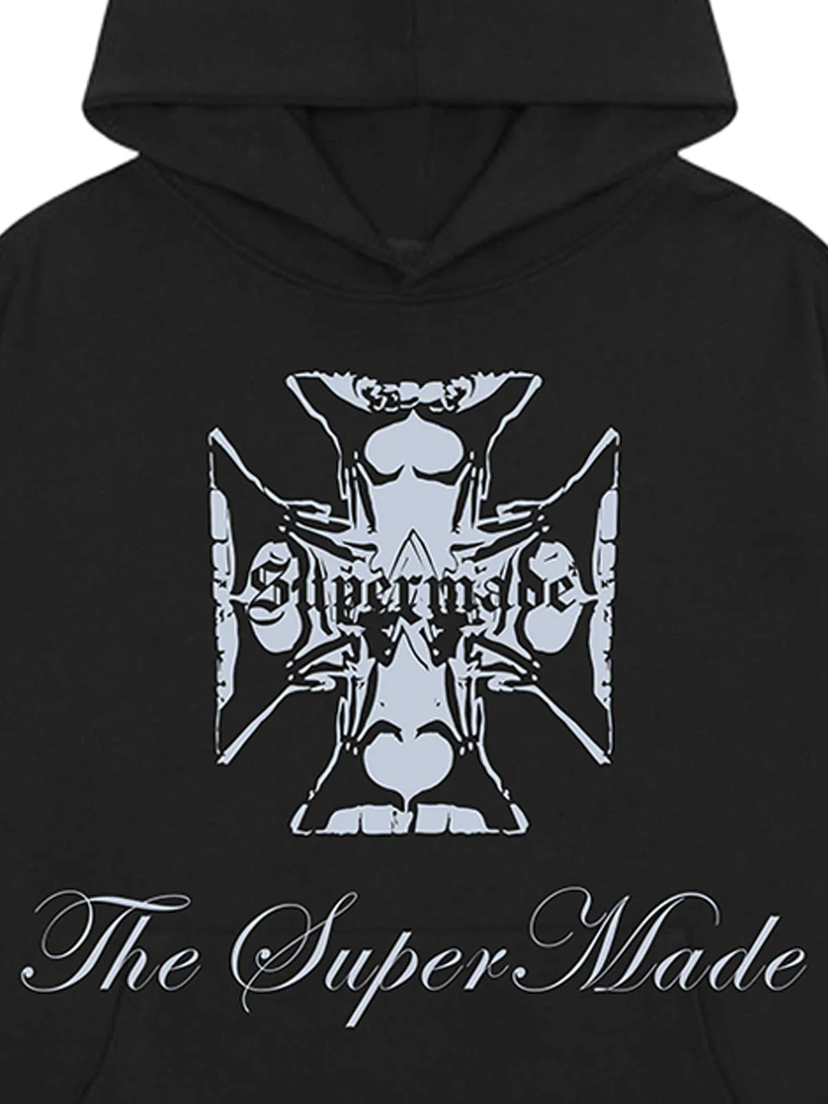 Street Cross Letters Print Hoodie