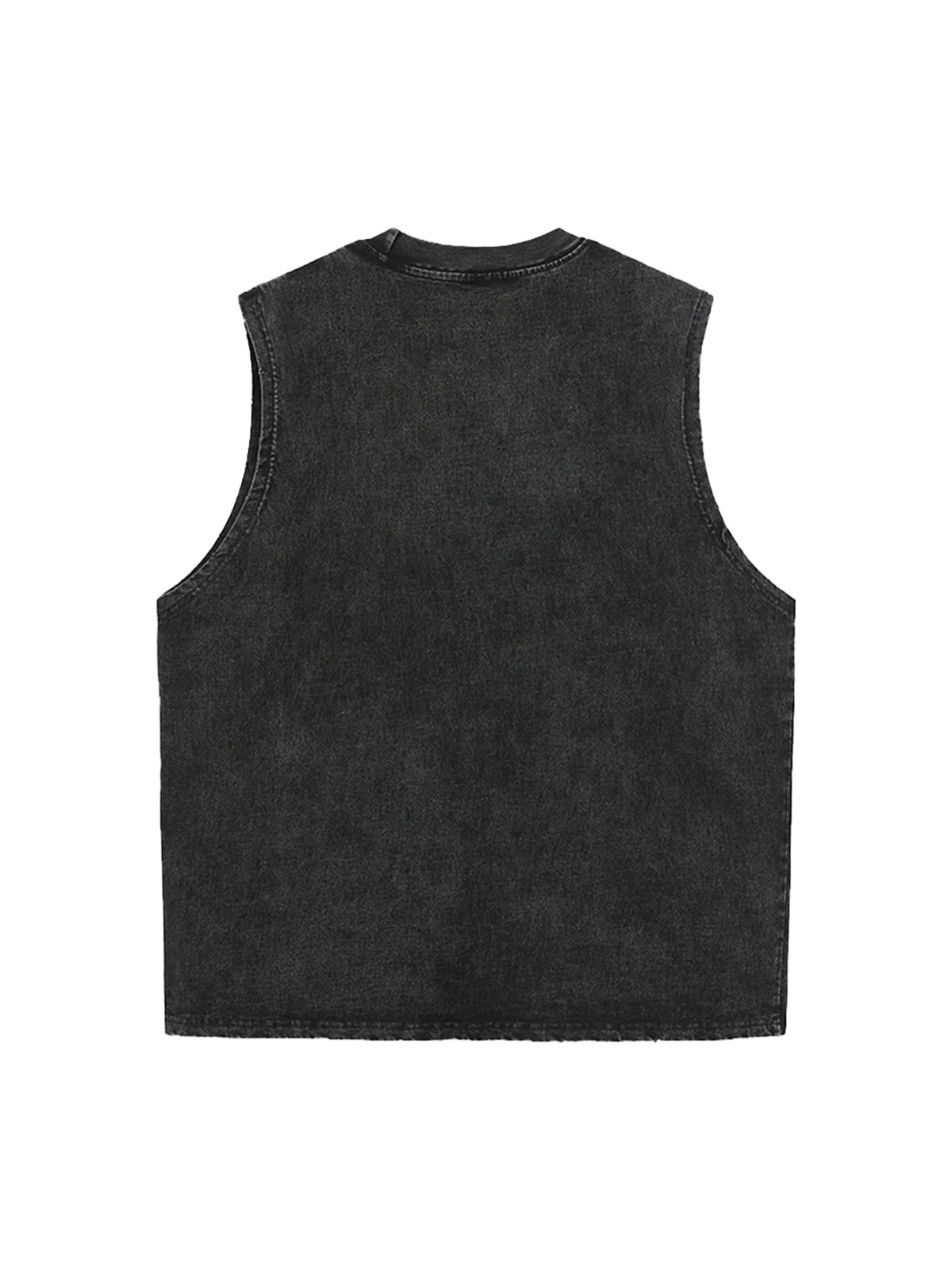 Original Distressed Graphic Tank Top Sleeveless Denim Vest