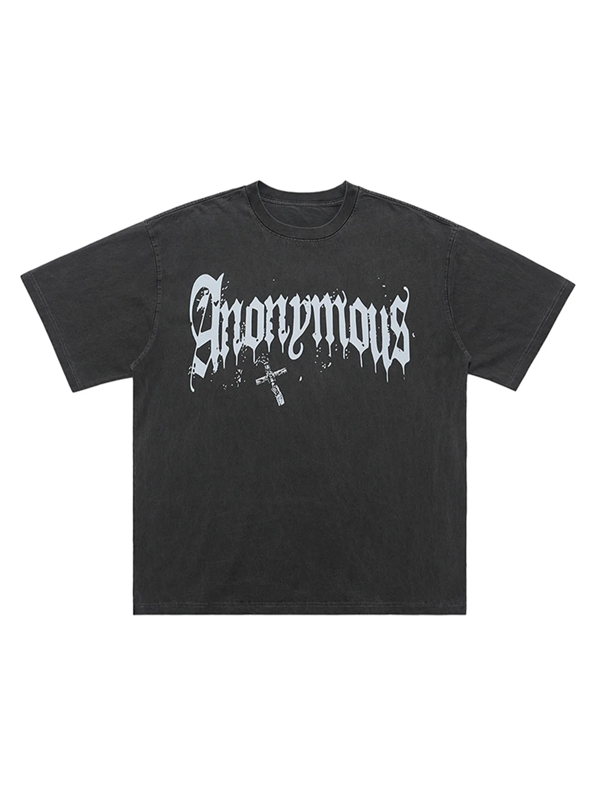 Thesupermade American Street Heavy Washed Distressed Gothic Cross T-shirt