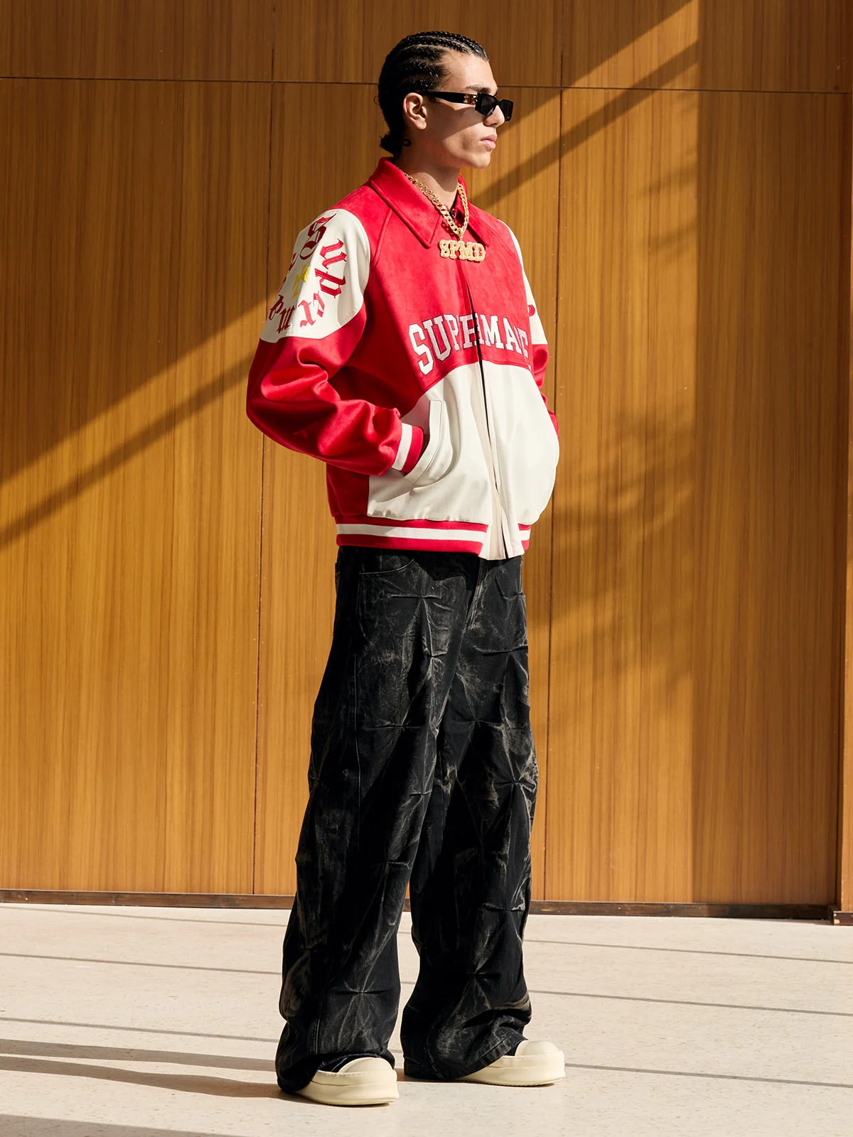 Original Contrast Color Varsity Jacket - 2349