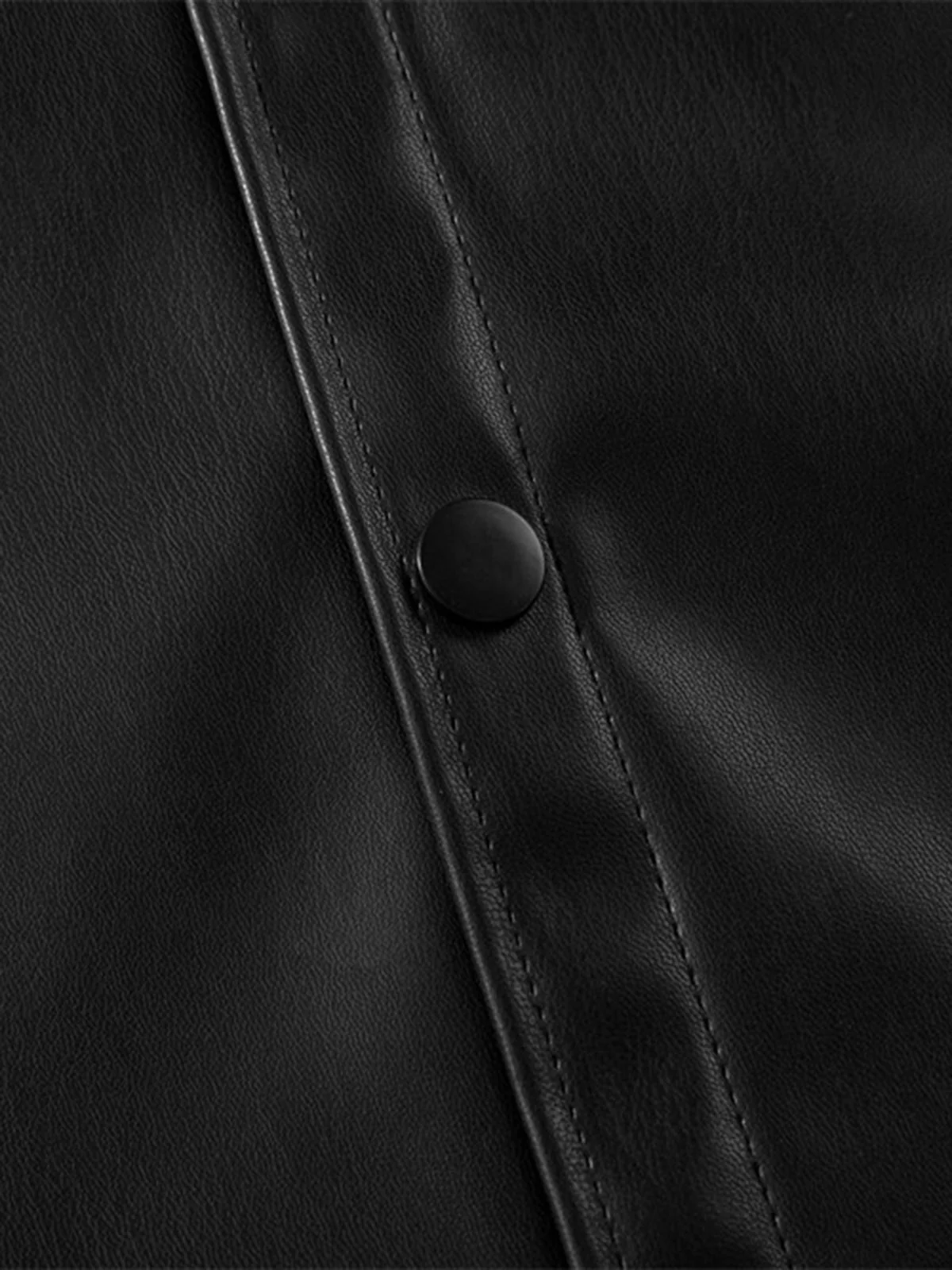 Cleanfit Short-Sleeve PU Leather Shirt