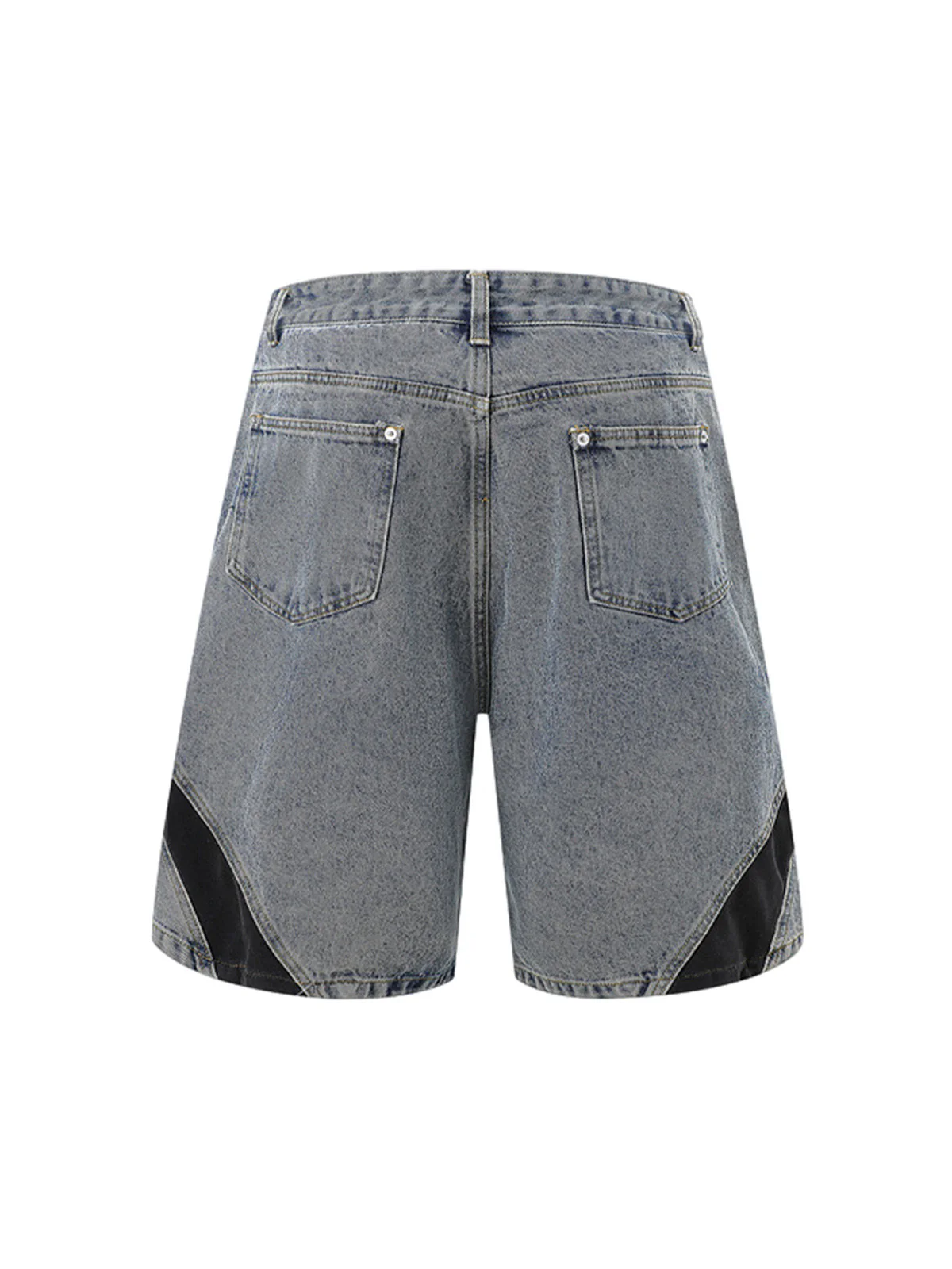 Deconstructed Patchwork Short-Sleeve Cropped Denim Set