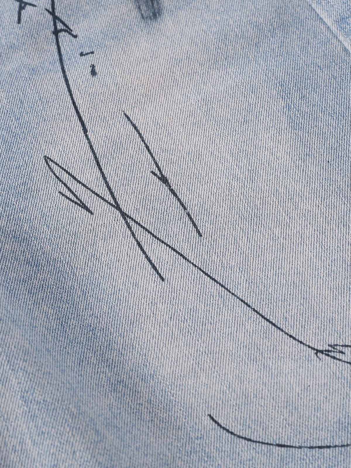 Graffiti Letter Denim Shorts