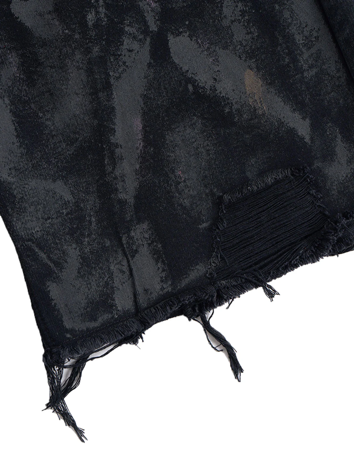 Tie-Dye Distressed Denim Shorts