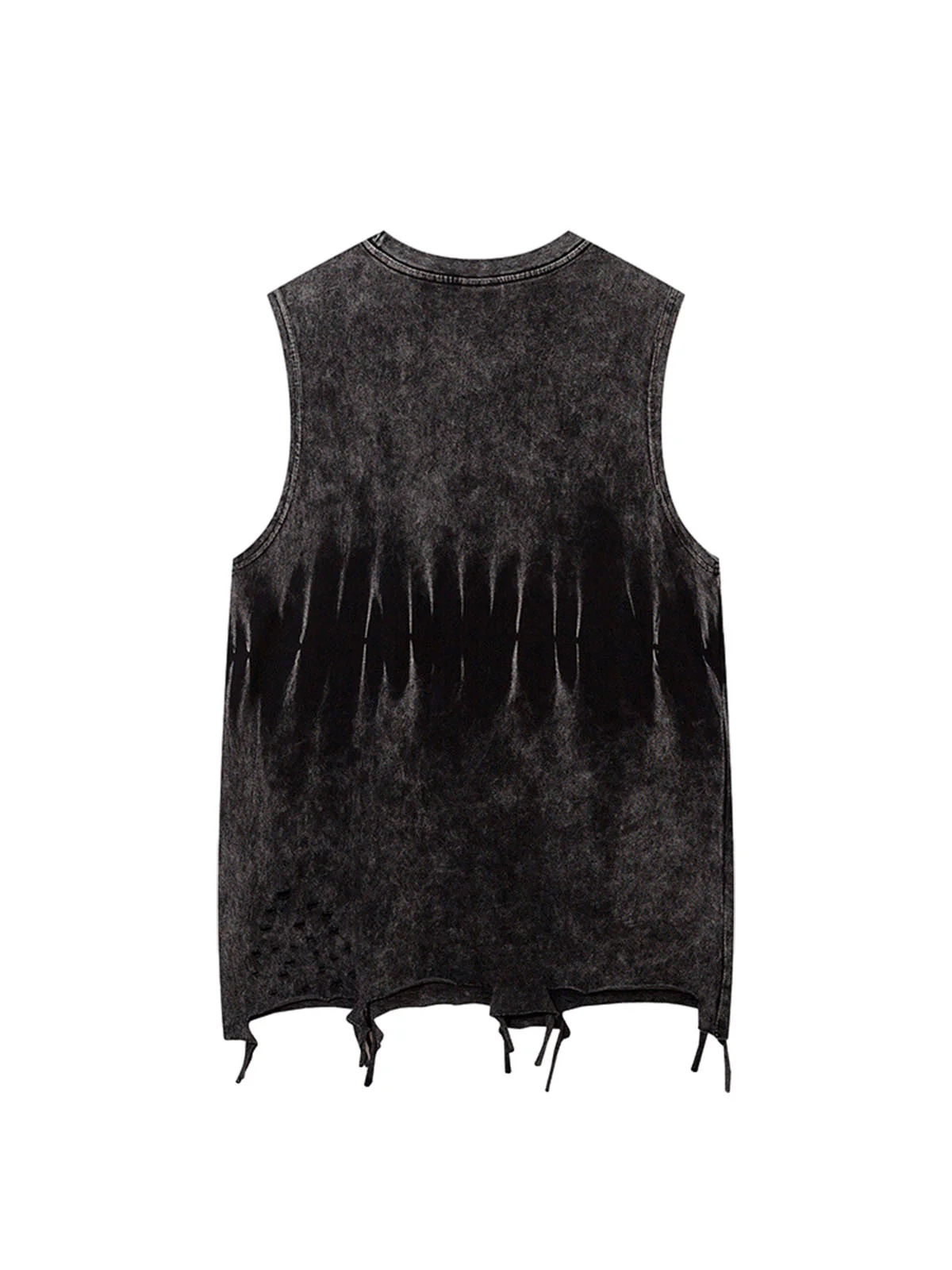 Gradient Tie-Dye Raw Edge Vest