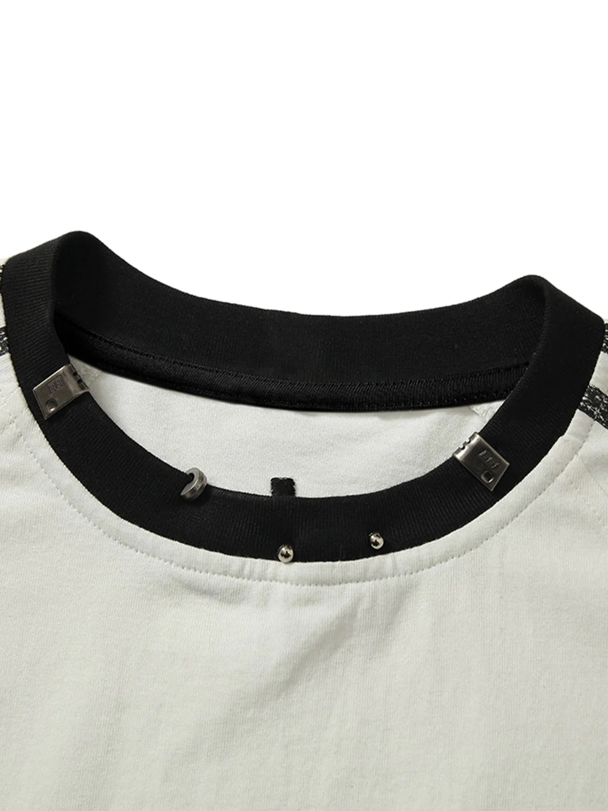 Heavy Washed Street Metal Collar T-shirt