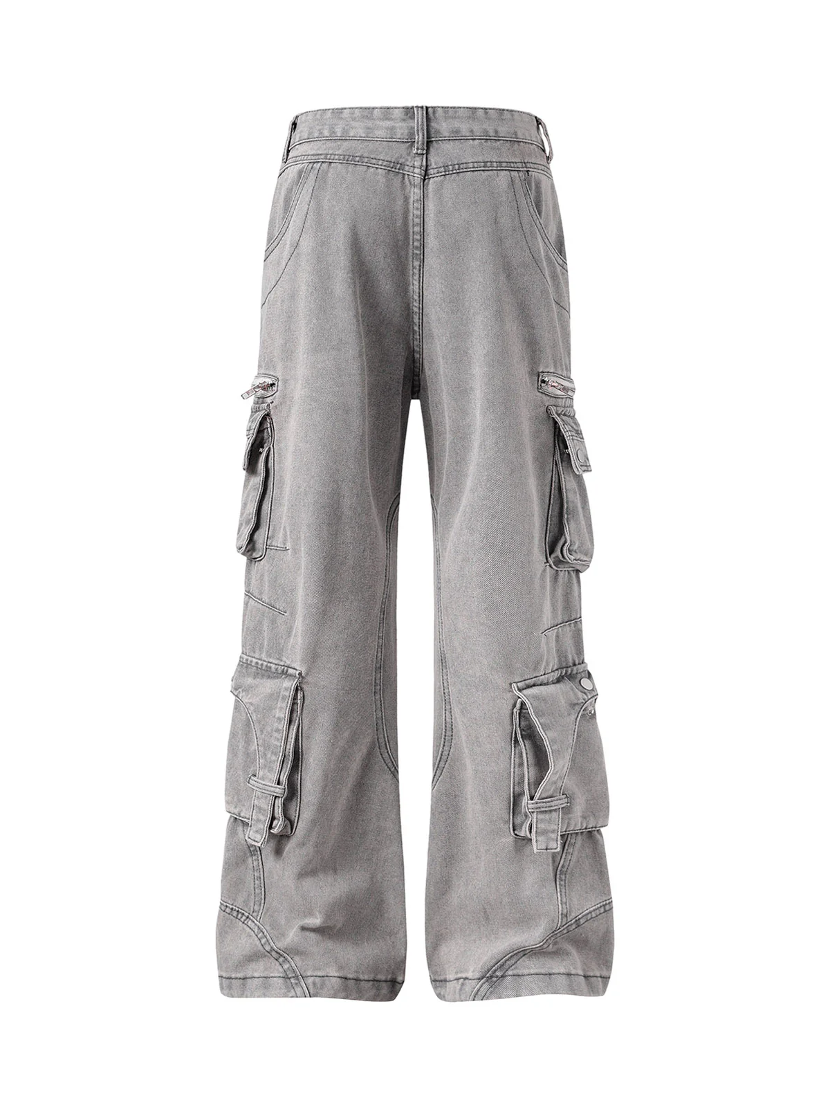 Washed Multi-Pocket Cargo Jeans