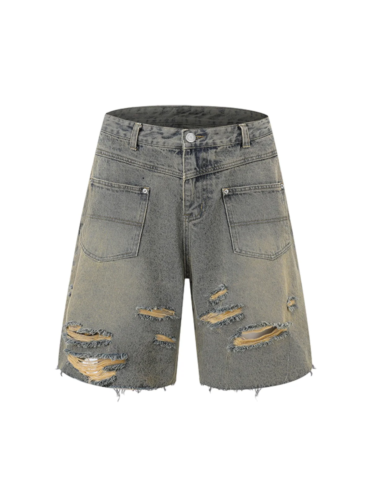 Distressed Ripped Denim Suit