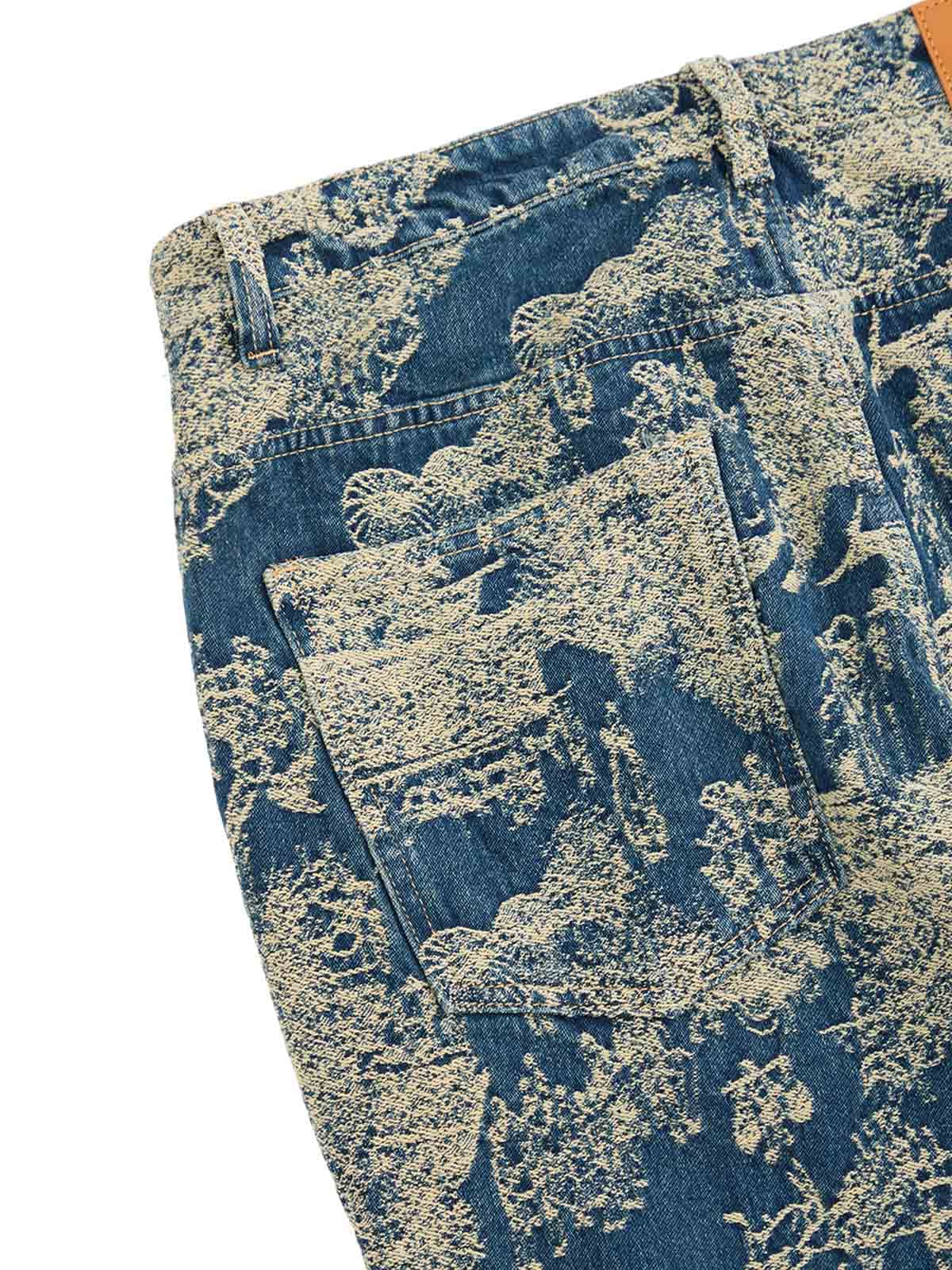 Landscape Jacquard Straight Jeans
