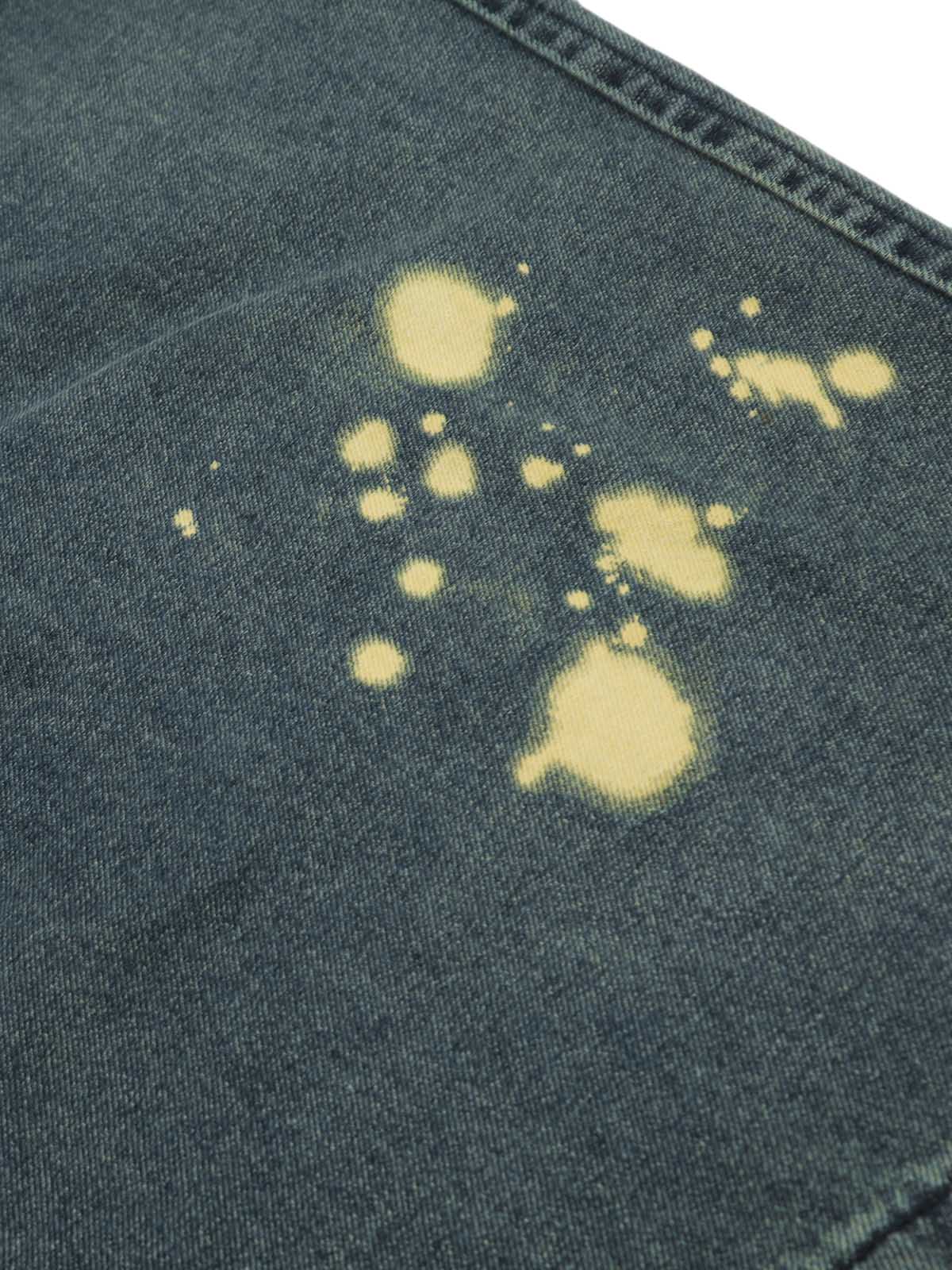 Spray-painted Reverse Pleated Cargo Jeans - 2293