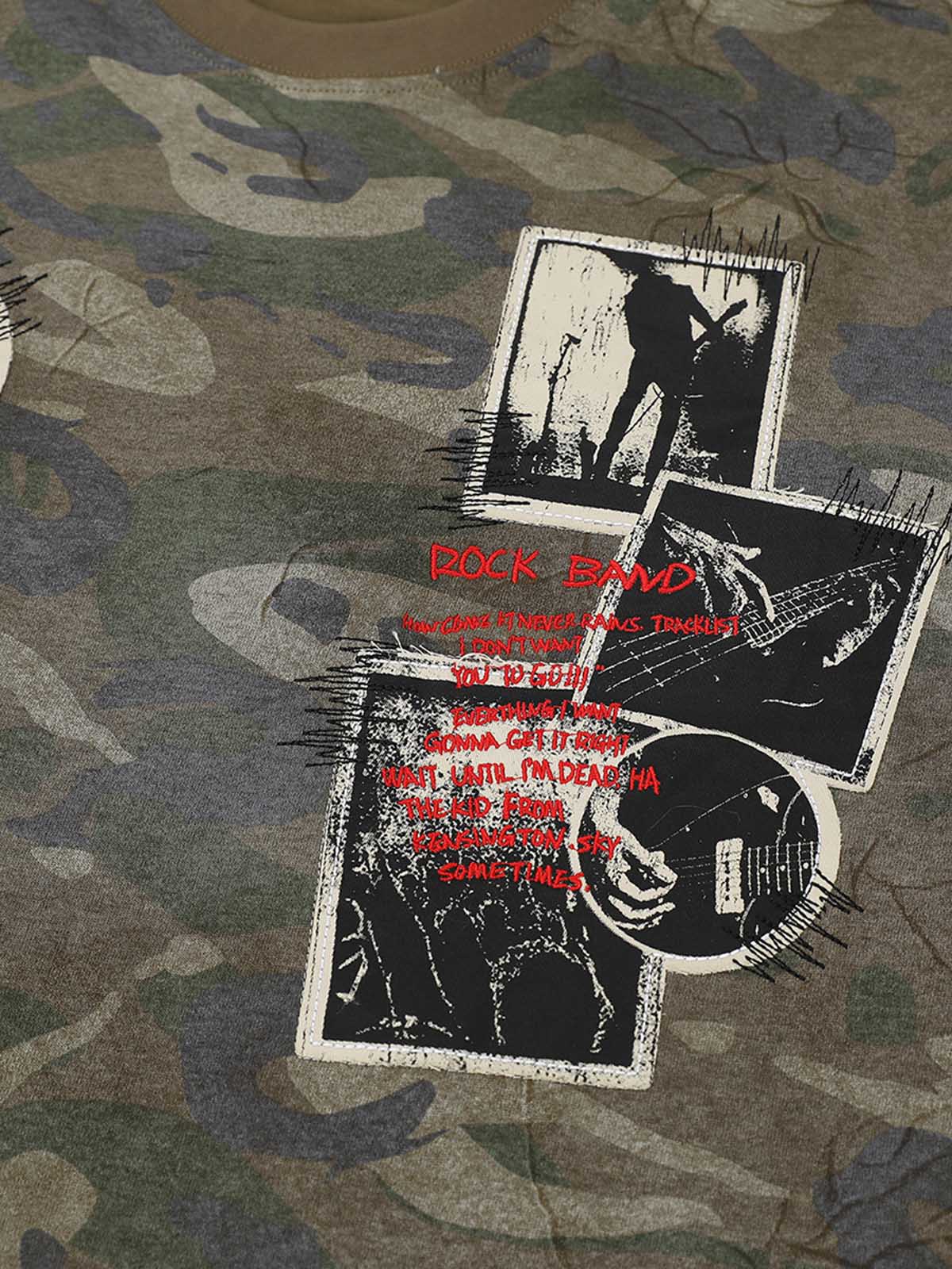 Camouflage Patchwork Graphic T-Shirt