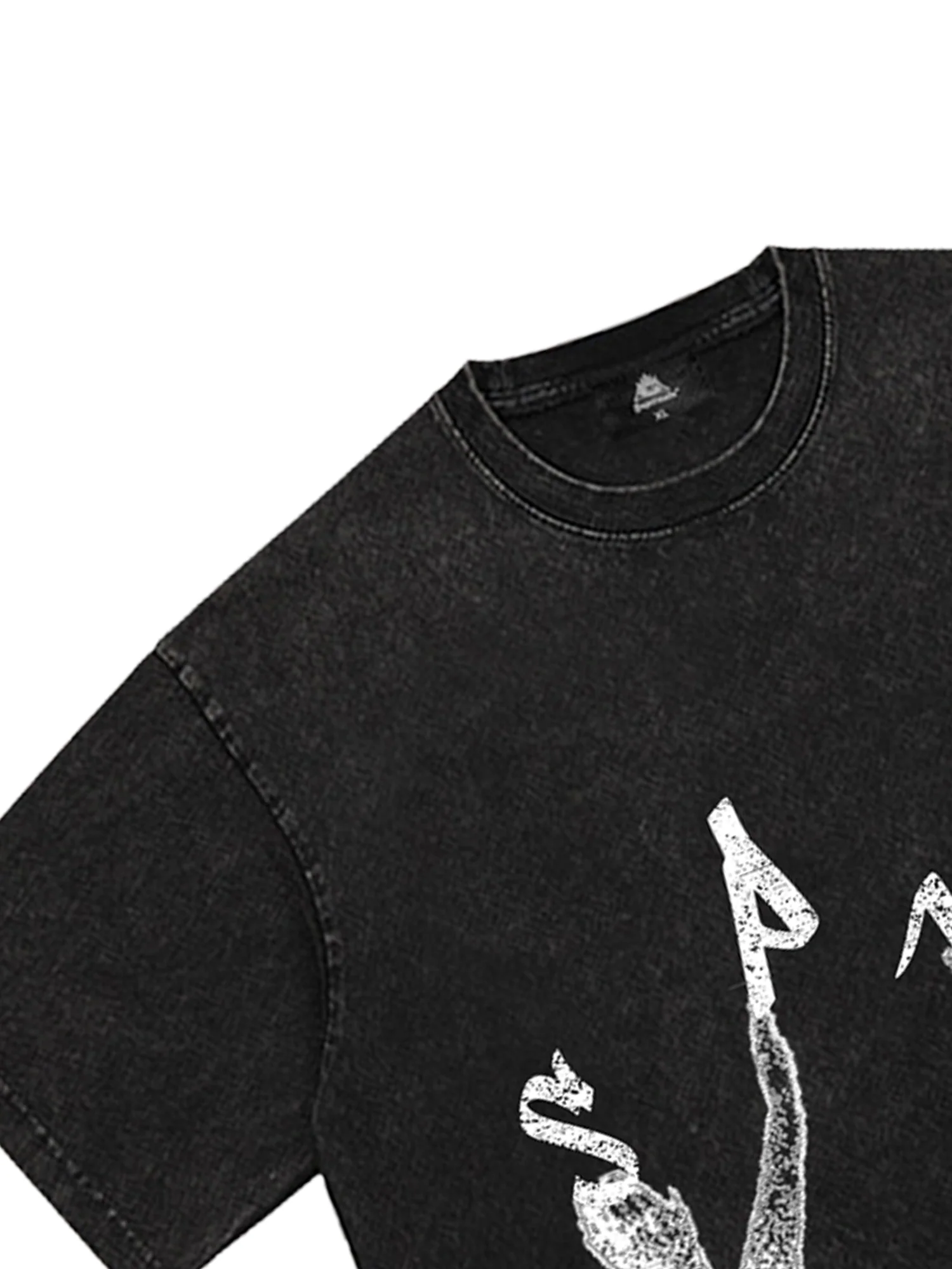 Thesupermade Washed Graphics Fun Letter Print T-shirt