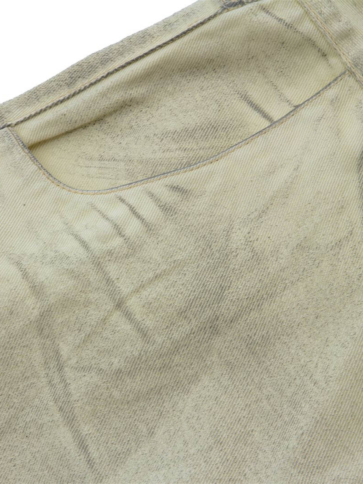 Washed Distressed Detachable Scarf Barrel Jeans