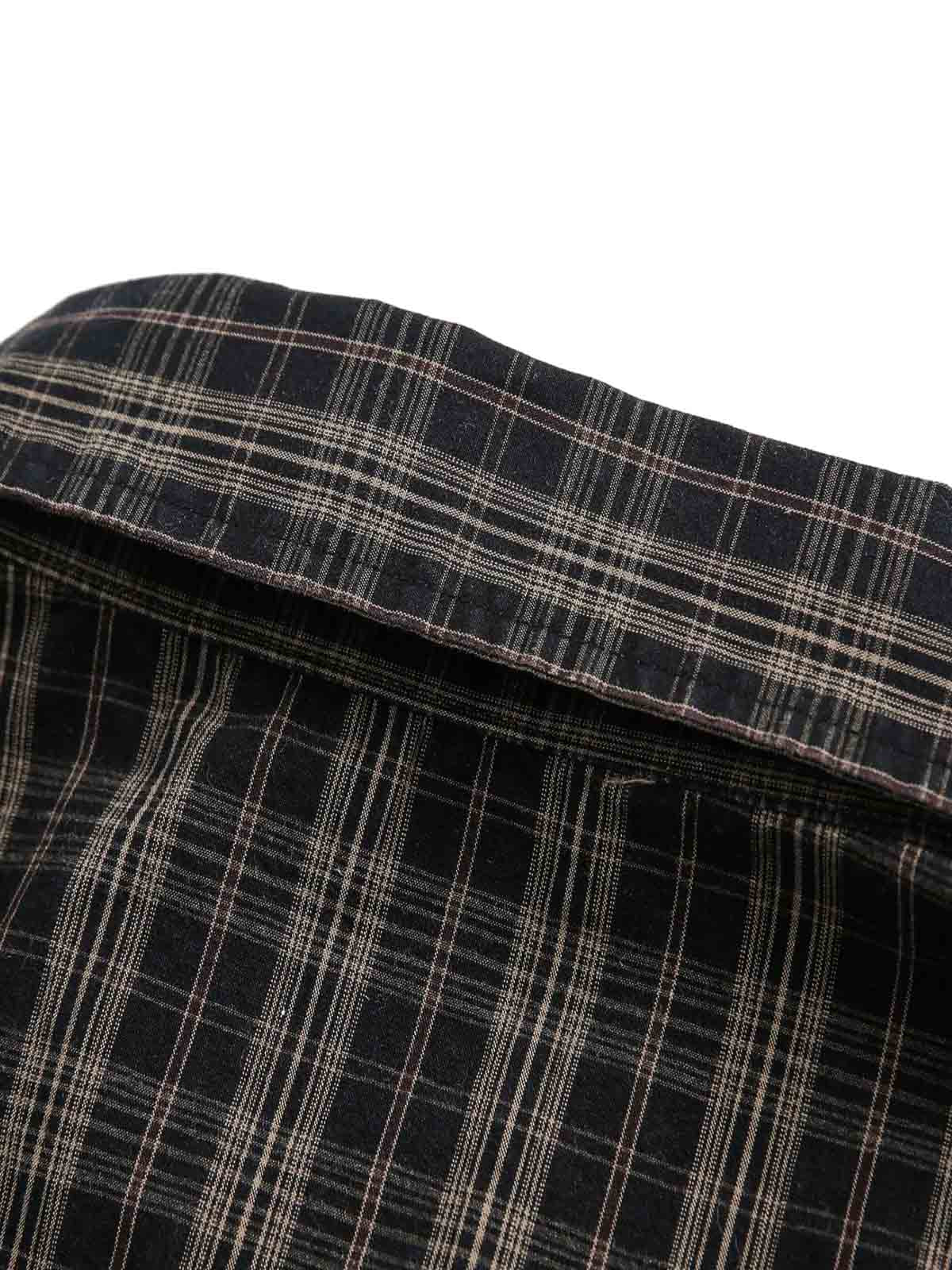 Distressed Plaid Short-Sleeve Shirt