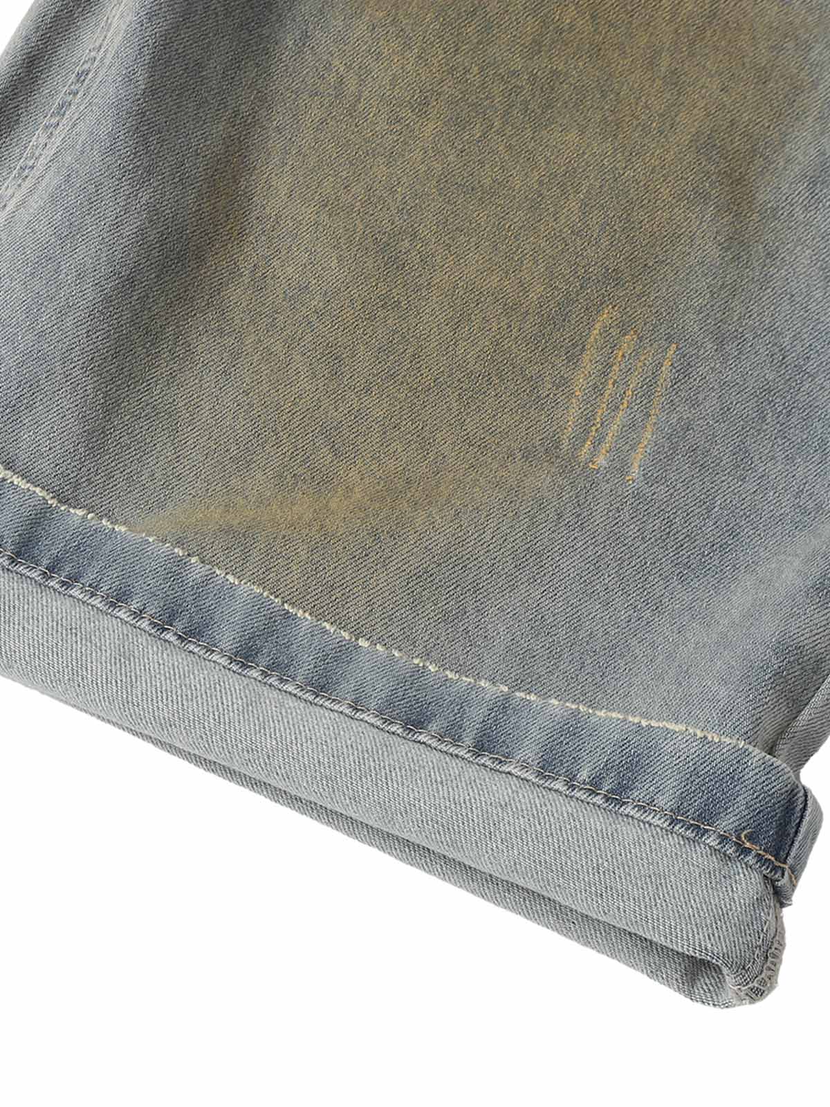 Street Wash Spray Paint Denim Jorts