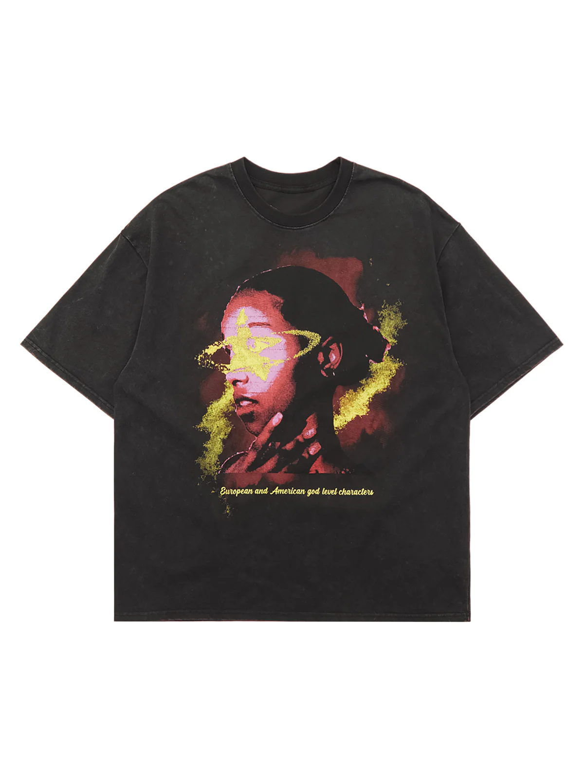 Thesupermade Retro Creative Portrait Painting Street Rap T-shirt - 2049