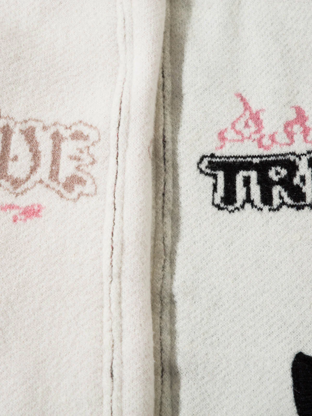 Thesupermade Contrast Color Jacquard Mock Neck Zipper Sweater