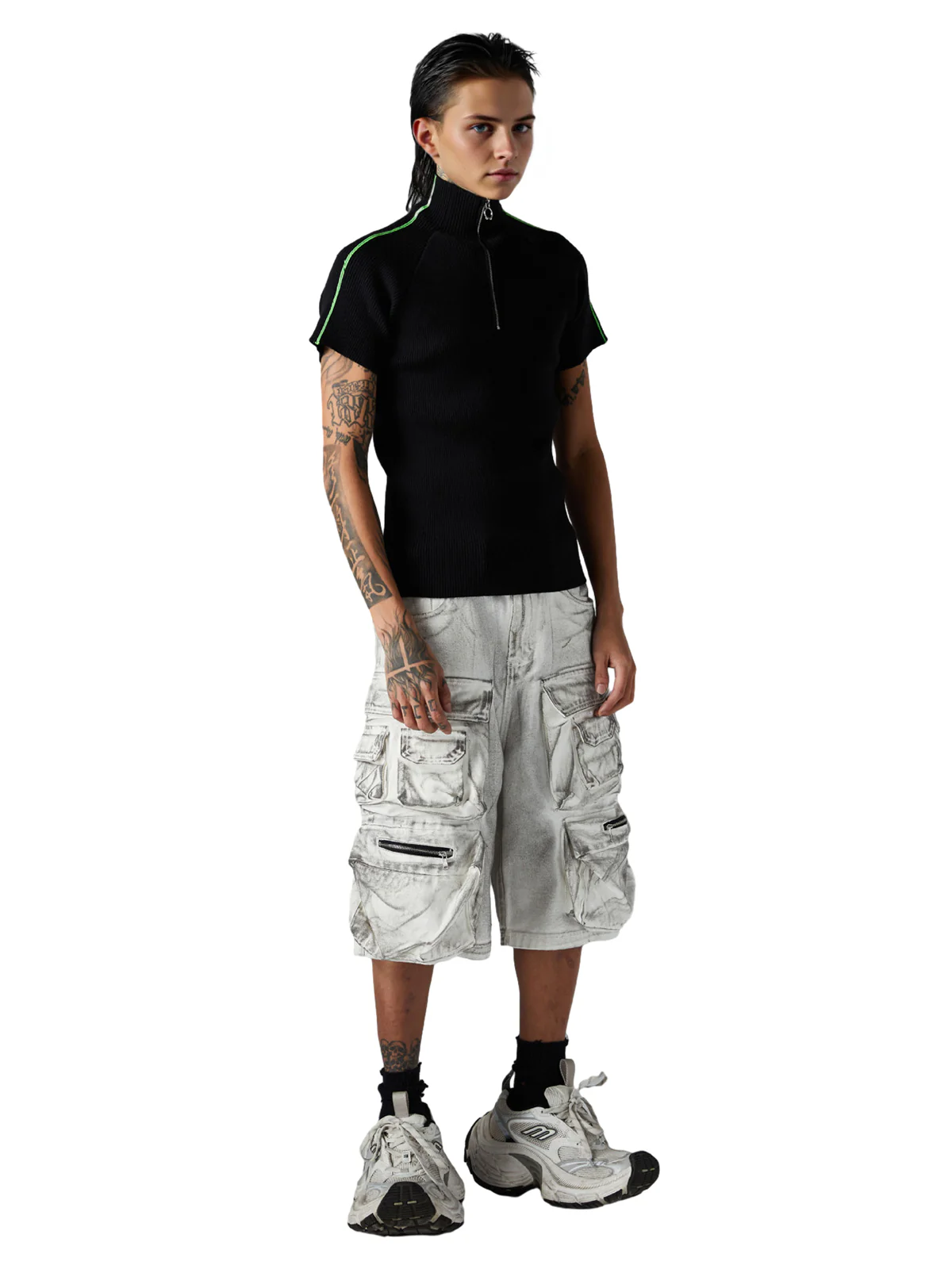 Retro Cleanfit Quarter Zip- Up T-Shirt