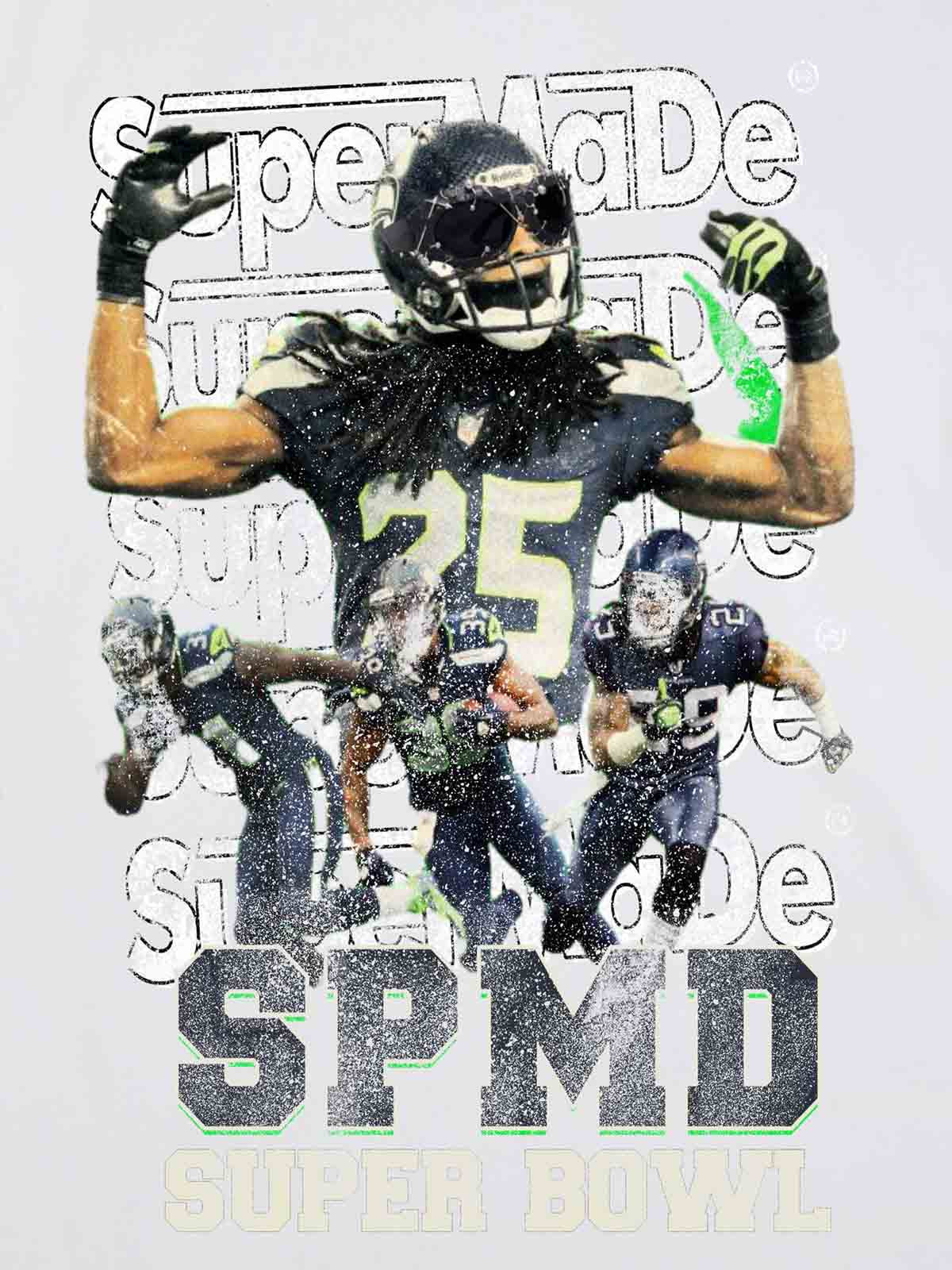 Super Bowl Football Print T-shirt - 2309