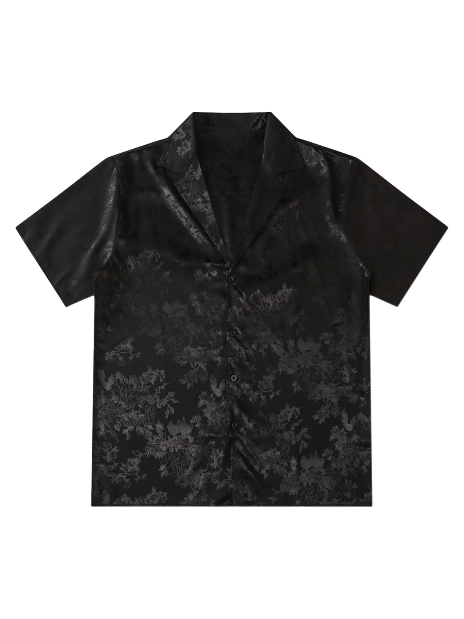 Thesupermade Leaves Pattern Black Vintage Shirts